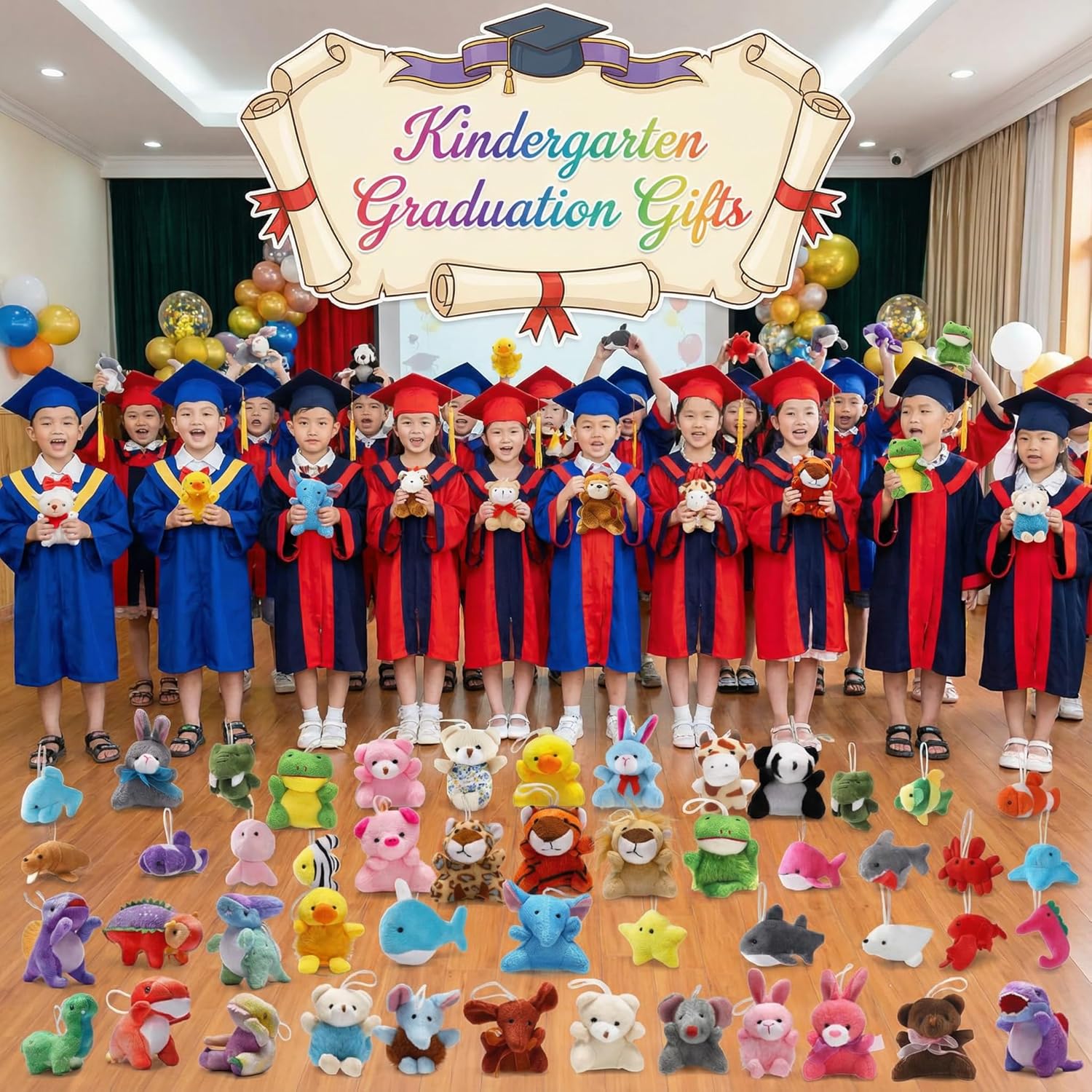 72 Pack Mini Stuffed Animals, Small Stuffed Animals Bulk, Claw Machine Carnival Prizes, Kindergarten Graduation Gifts, Plush Toys for Classroom Treasure Box, Party Favors for Kid