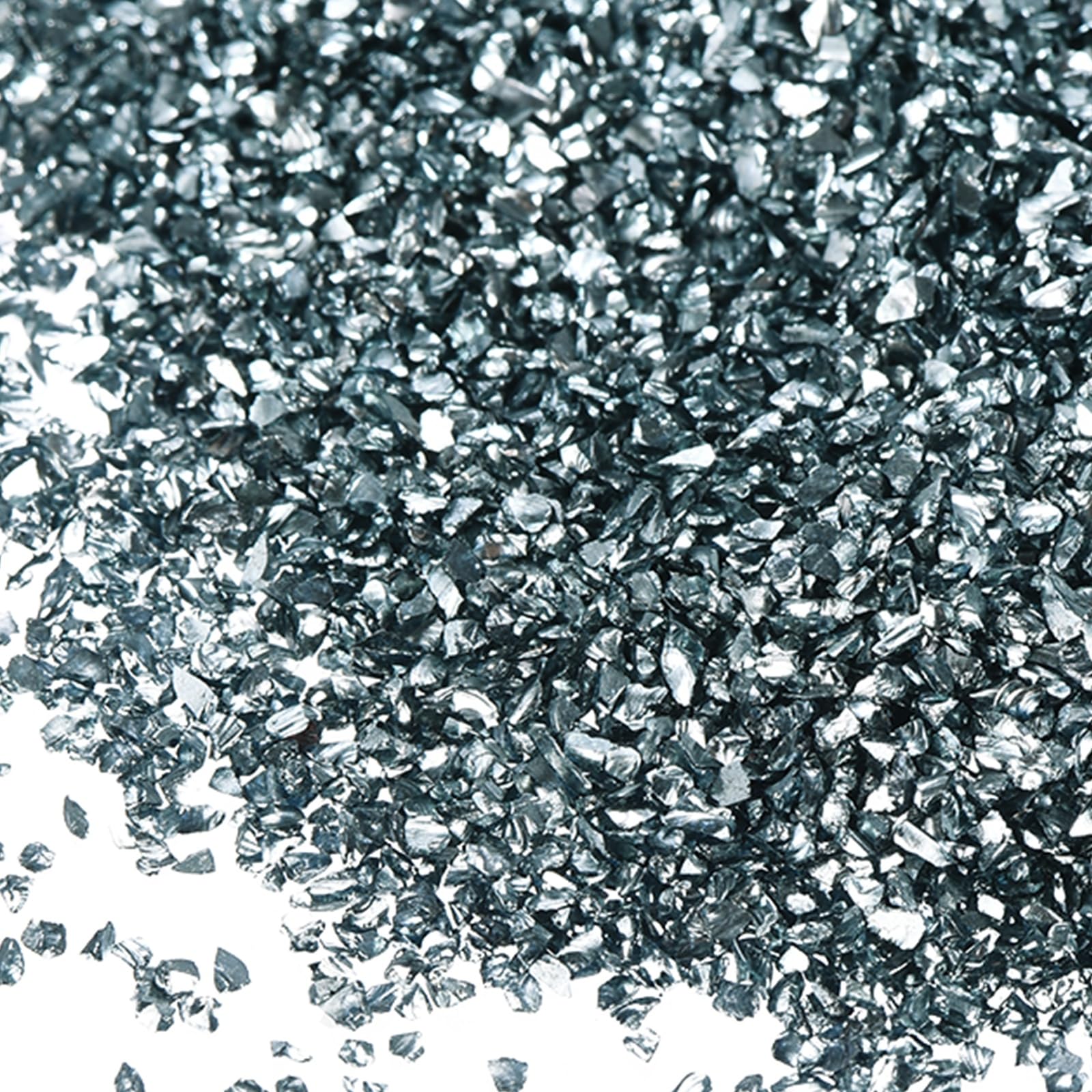 sourcing map Crushed Glass for Resin Art, 150g Small Irregular Metallic Chunky Chips Small Broken Crushed Glass Glitter Pieces for Crafts DIY Vase Filler Jewelry Making Decor, Metallic Blue