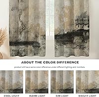 Vista 413 de Cenefas de cocina modernas con patrón de cobre marrón dorado para ventanas, cenefas opacas abstractas de marcas de arañazos y cortinas opacas