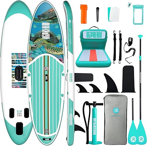 Vista 21 de Niphean Tabla de remo inflable con accesorios de SUP, cubierta de EVA antideslizante, tablas de remo inflables de 10 pies 6 pulgadas para adultos