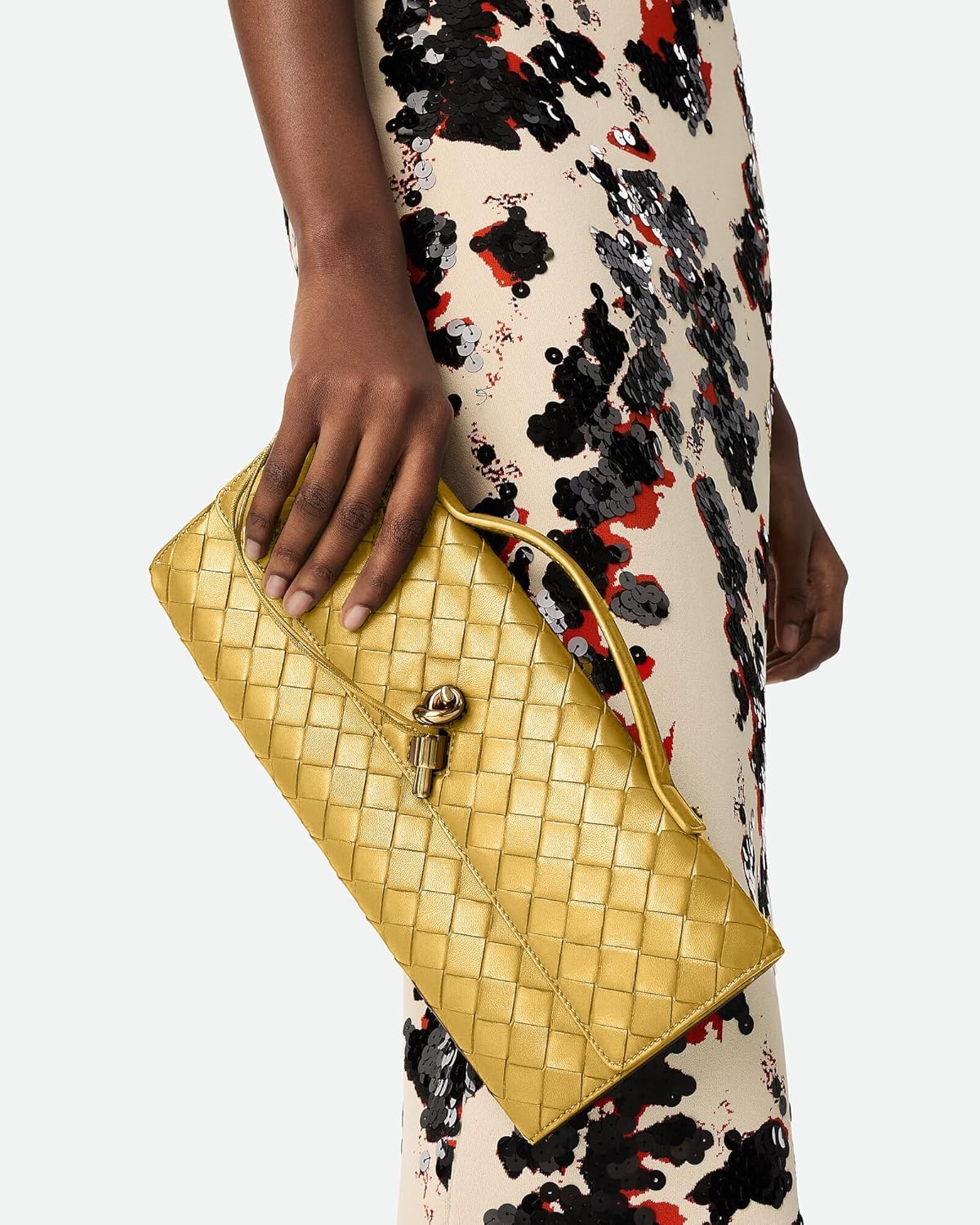 NEWBELLA Handwoven Women's Clutch Purse, Crossbody Bag with Adjustable Strap for Evening & Casual Use