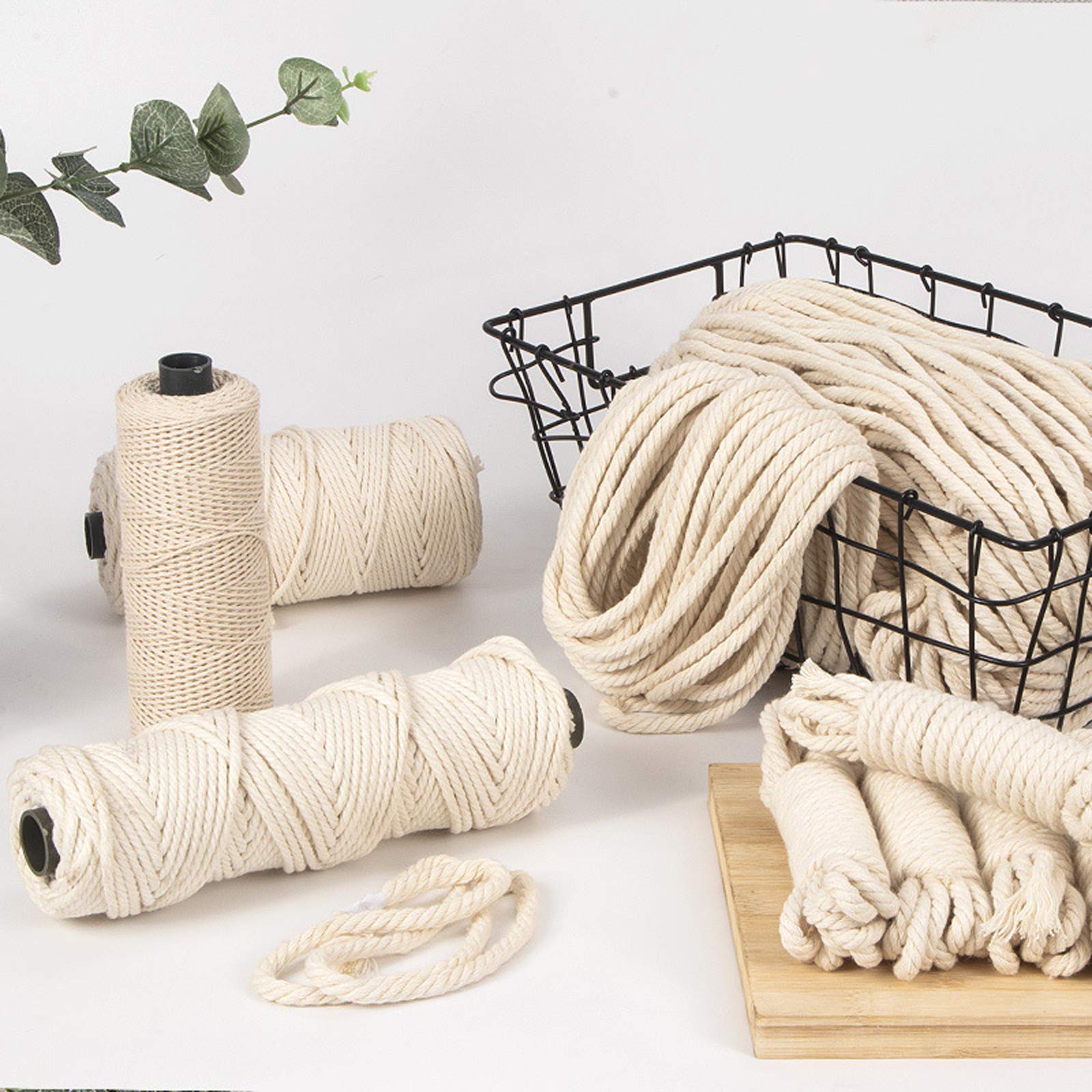 4mm Gerecycled Katoenen Macramé Touw - 225m Zacht Koord Voor DIY Projecten En Decoratie