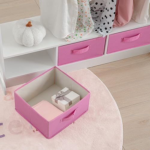 Miniatura 3 de RELIANCER Armario de disfraces para niños con espejo, armario colgante abierto con estante para ropa, vestidor de almacenamiento de disfraces para