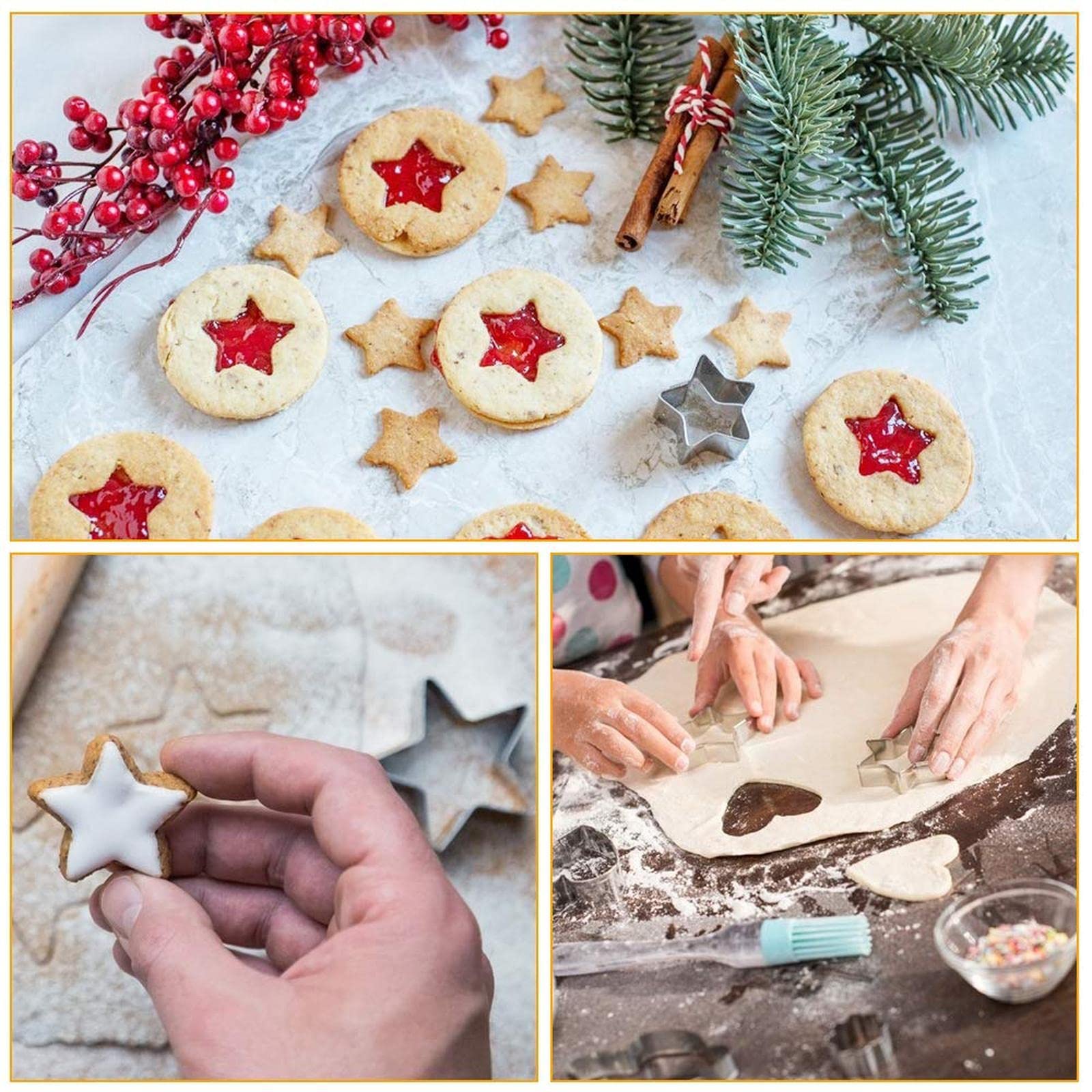 Lot De 9 Emporte-pièces De Noël En Forme De Flocon De Neige,bonhomme En