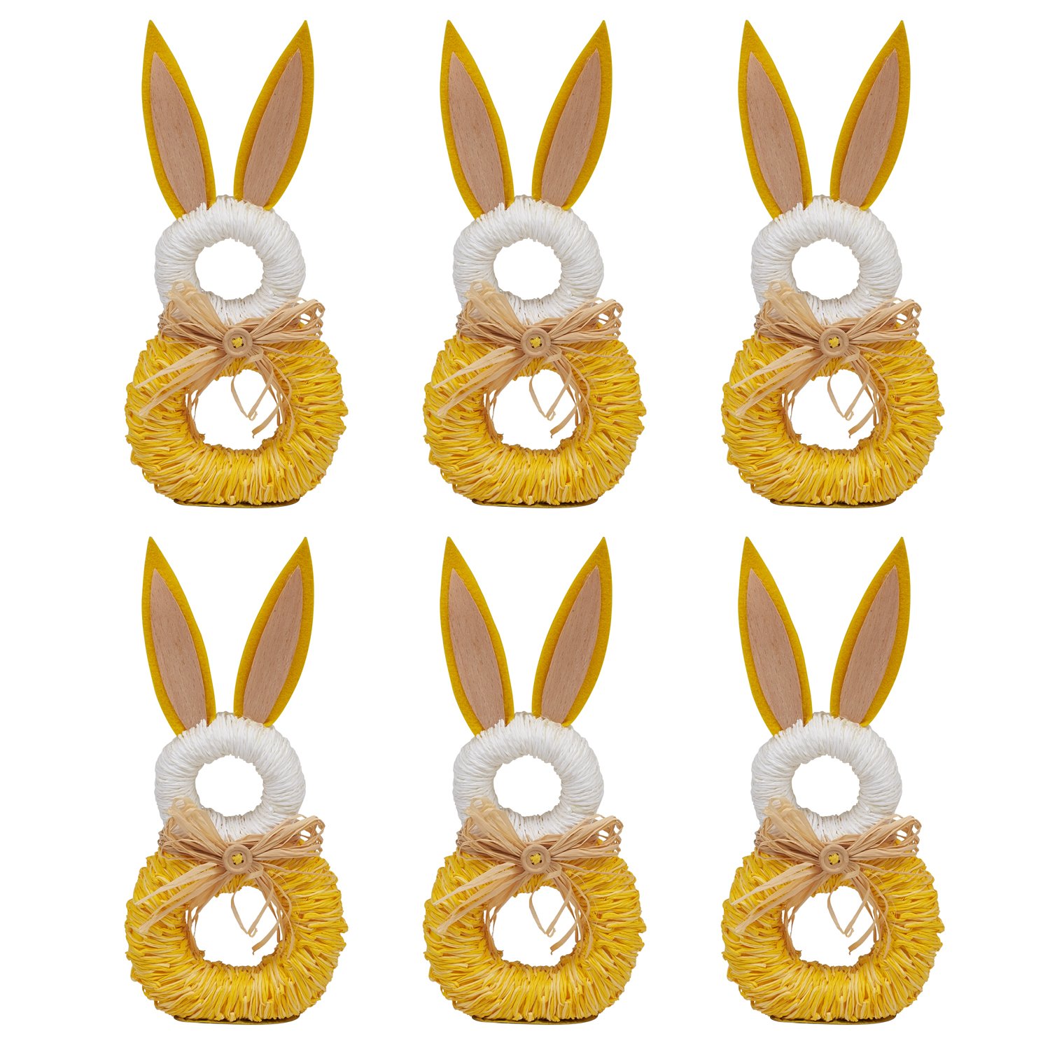 DII Lot de 6 Ronds de Serviette, pour Le Printemps, Les dîners, Les fêtes ou pour Un Usage Quotidien