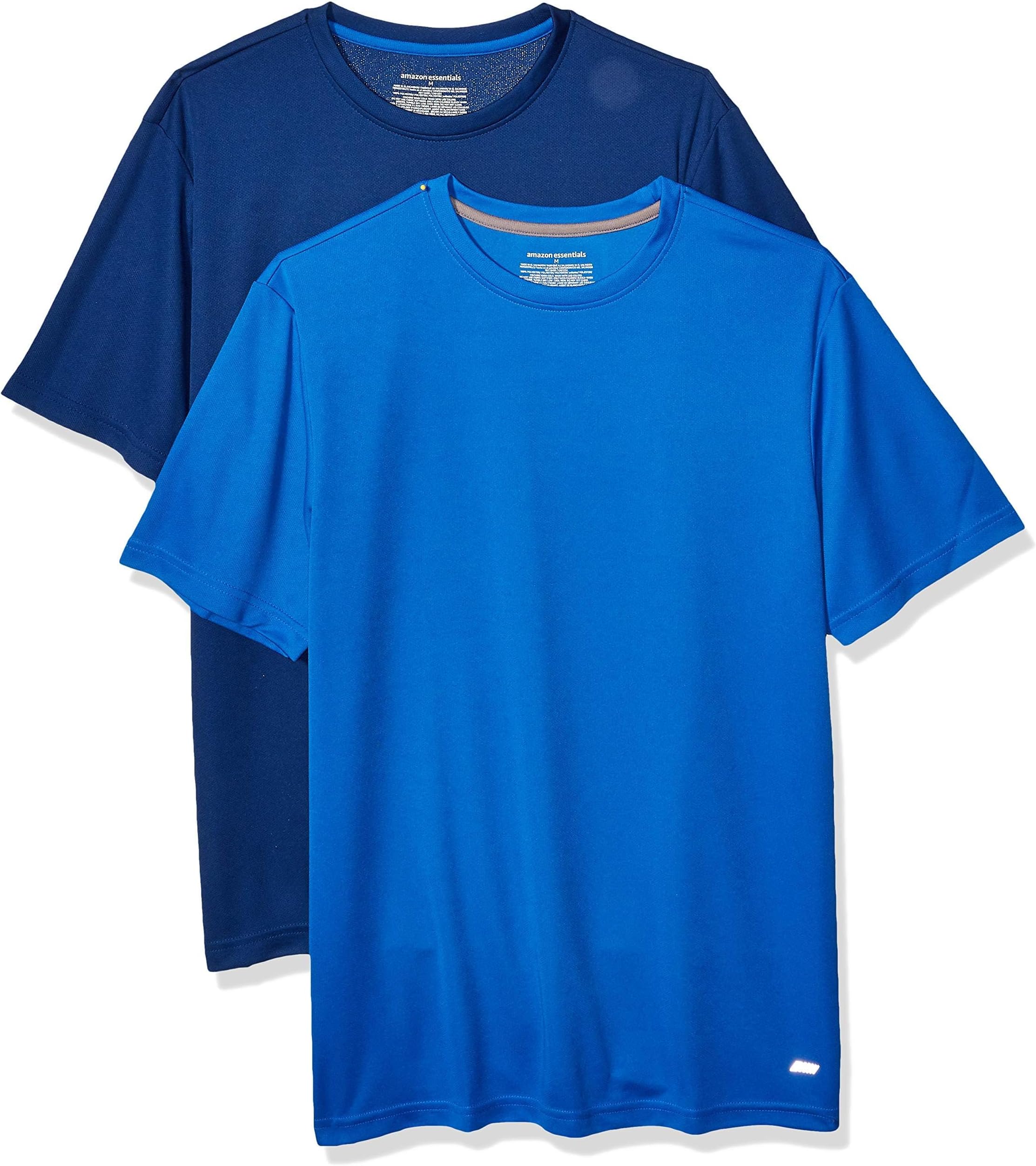 Amazon Essentials Men's Moisture Wicking Breathable Active Performance Tech Gym T-Shirts, Pack of 2