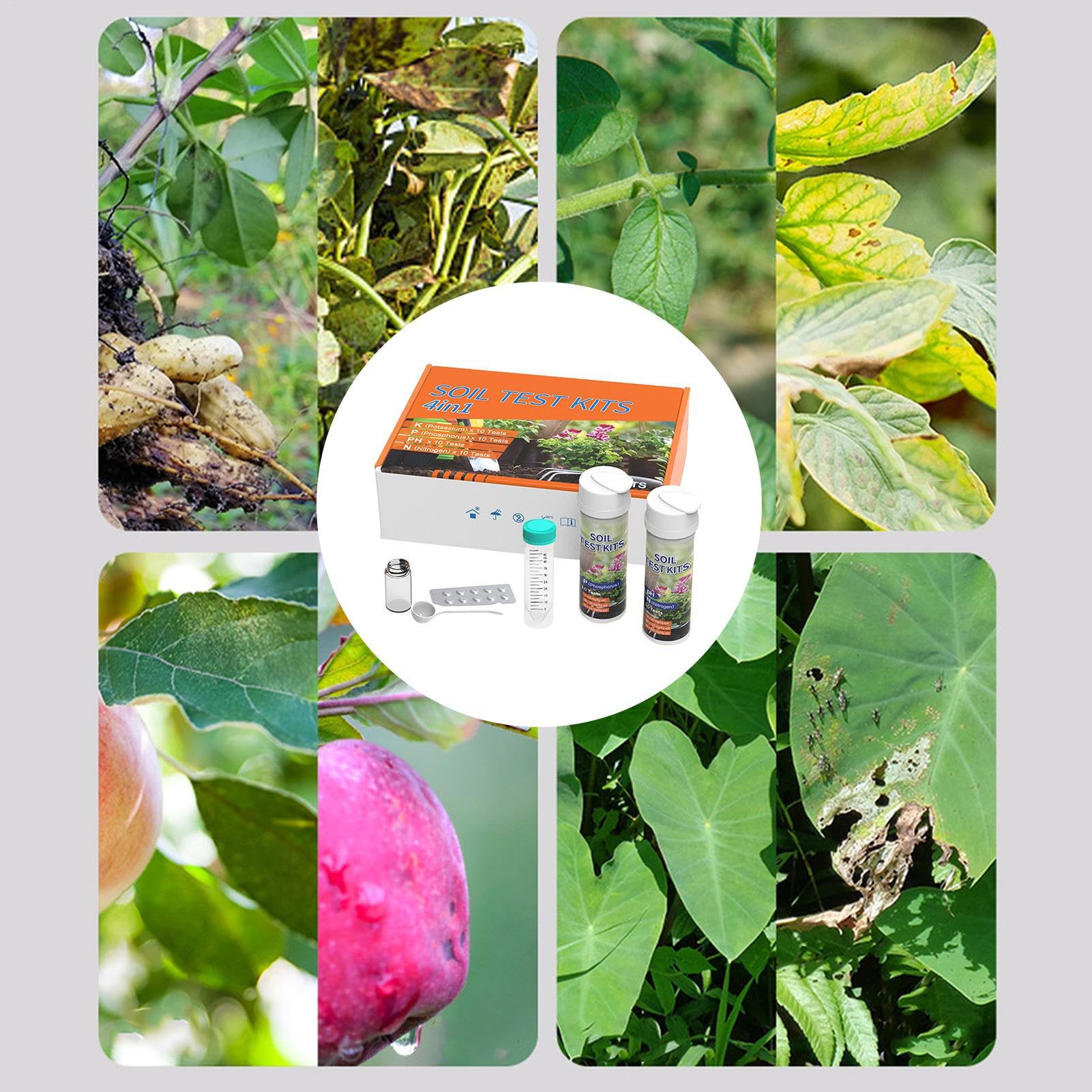 Test PH NPK Du Sol - 40 Test 10 Chaque Analyseur De Nutriments, Outil De Gestion Dl Pelouse, Kit De Tests Complet Pour Les Nourrissants Et Les Niveaux De Jardin | Testeur Rapide Pour Parterres