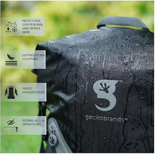 Miniatura 6 de geckobrands Mochila impermeable de 30 l, Gris Negro, 30 L, Mochila impermeable 30l