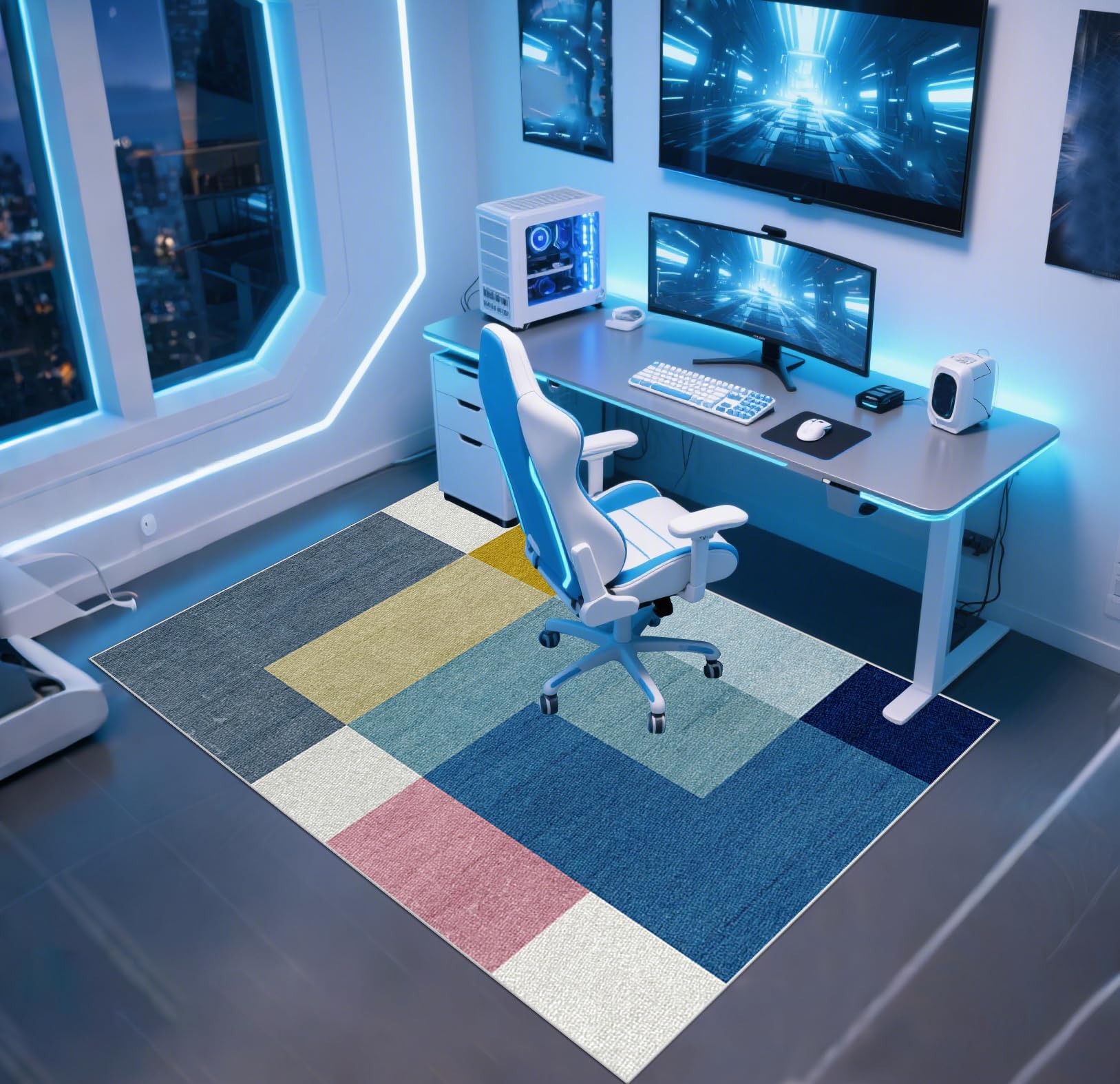 Langlebiger Nonslip Hardwood Bodenschutz für Büro & Gaming Stühle, 130 x 160 cm, multifunktional, ideal für Zuhause & Büro
