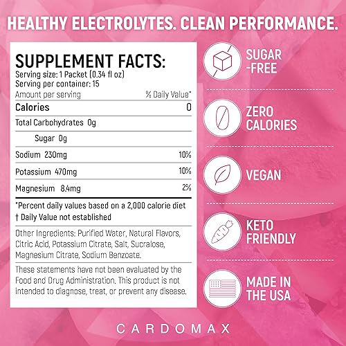 Miniatura 6 de CardoMax Hydromax - Mezcla de bebidas con electrolitos  Wavecrusher sabor 15 paquetes líquidos con potasio y magnesio  Sin azúcar, electrolitos keto