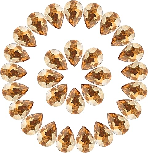 Jyukan DIY lágrima de cristal AB resina diamantes de imitación Pointback cristal facetado fabricación de joyería artesanal (50 unidades)