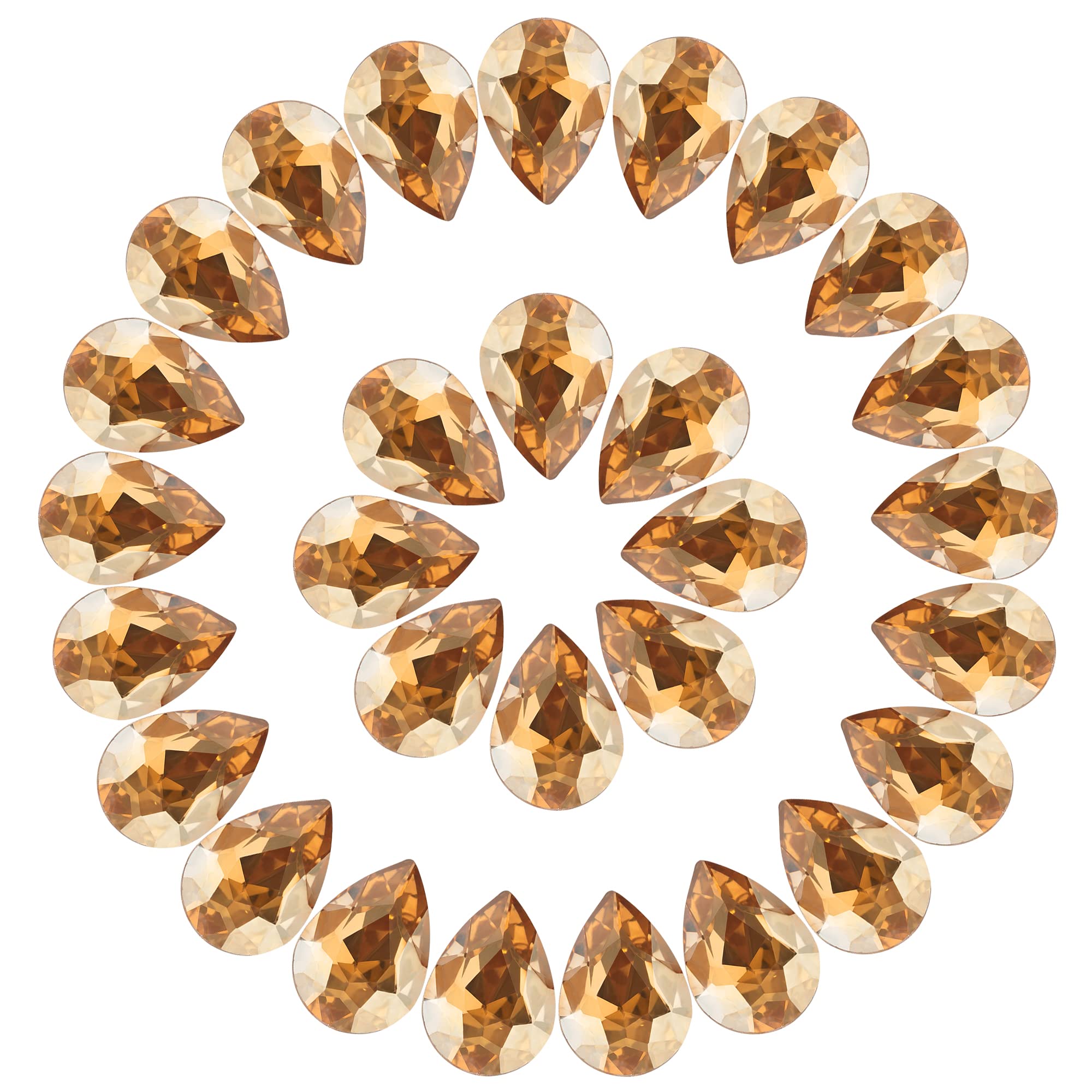 DIY Teardrop Crystal AB Resin Rhinestone Pointback Glass Faceted Jewelry Making Craft (50Pcs)