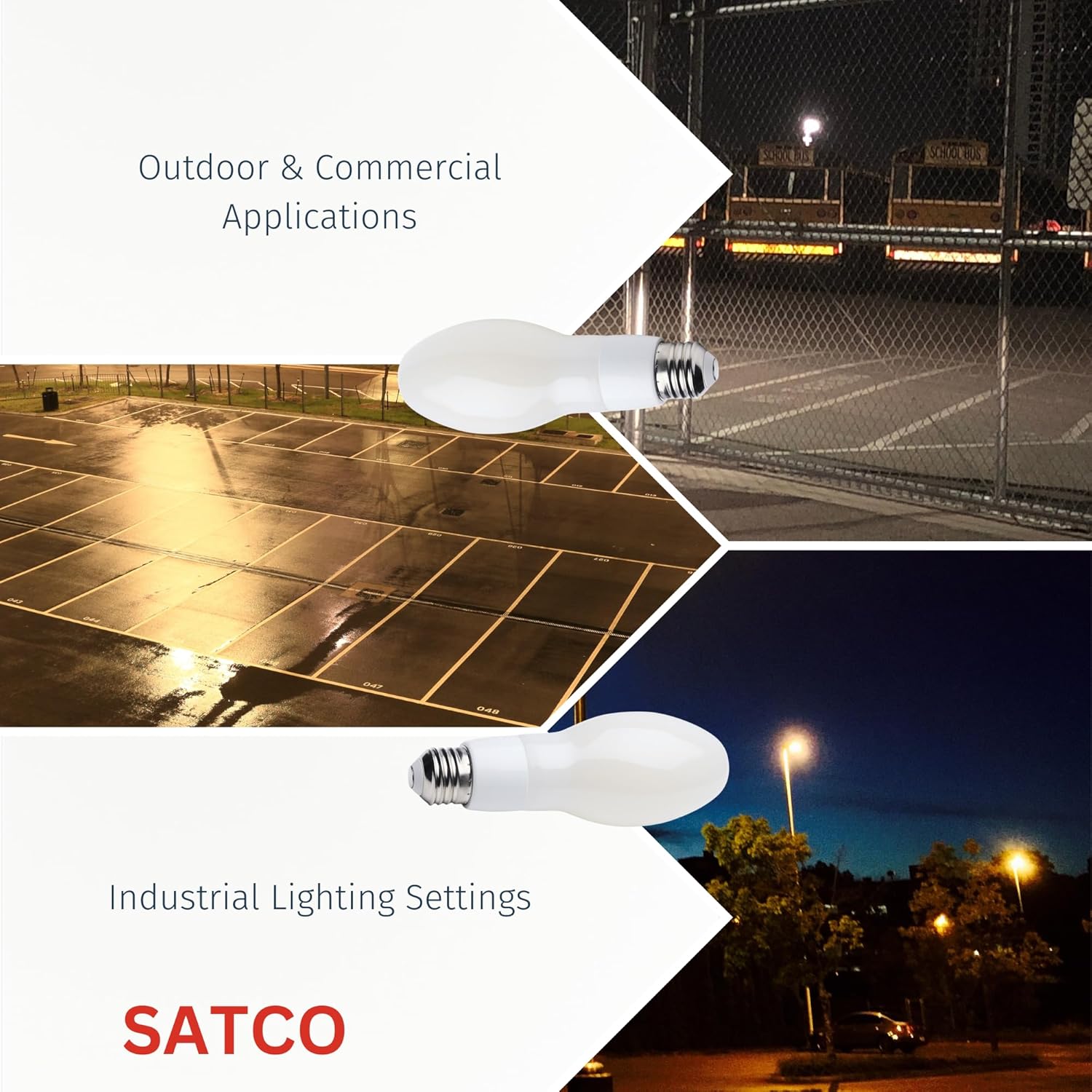 Satco S13182 15W LED HID Replacement ED17 Bulb, 5000K Daylight, E26 Medium Base, 2000 Lumens, Ballast Bypass, Enclosed Fixture Rated, IP65 Wet Location, 120-277V – White Finish (6 Pack)