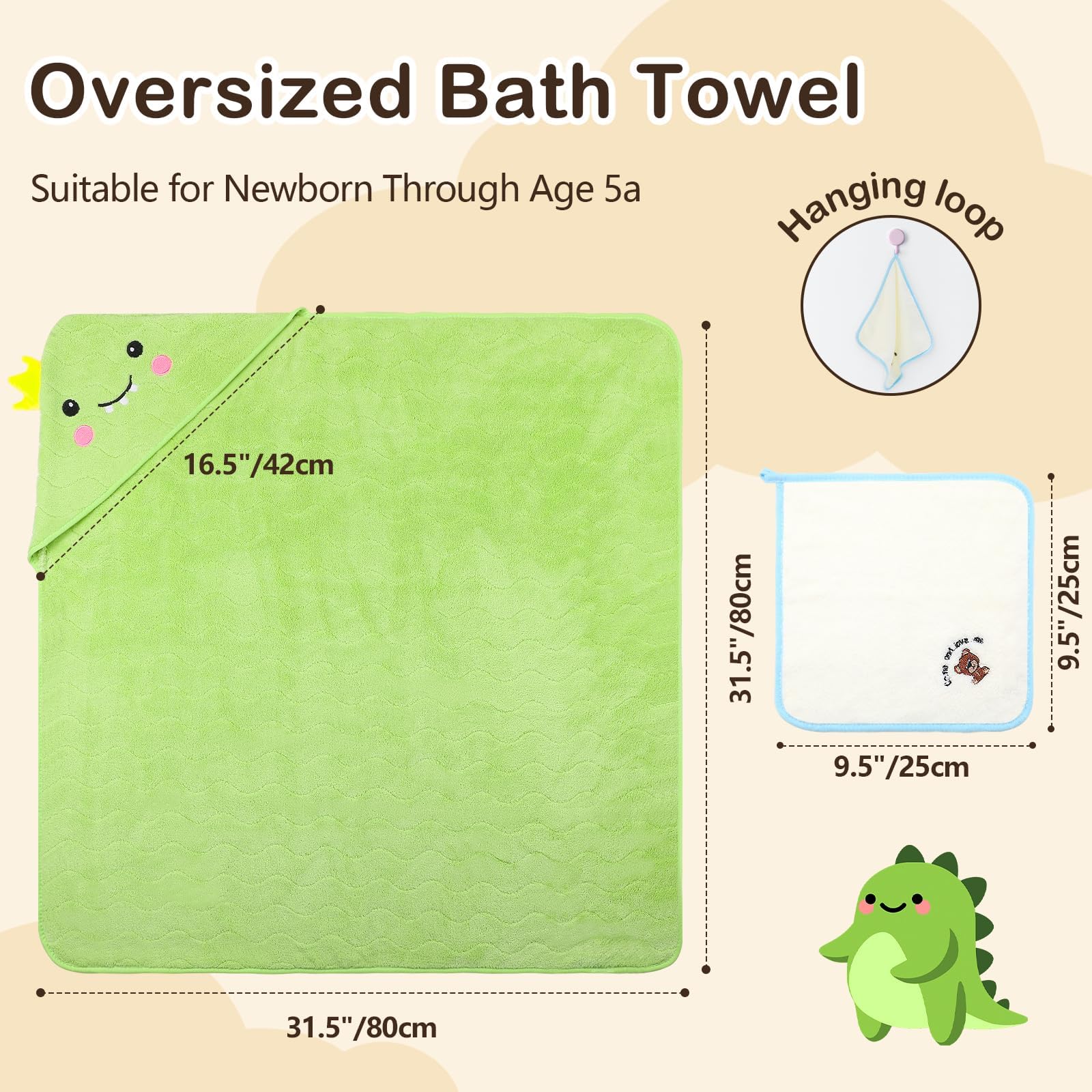 OFUSUY Toallas con capucha, toallas de baño para niños, juego de paños con bonito diseño