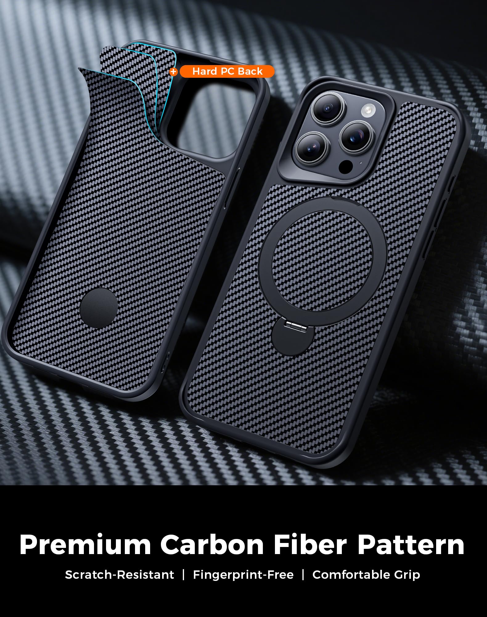 Memumi Carbon Fiber Back Cover Memumi Thin Carbon Fiber Texture - Main Image