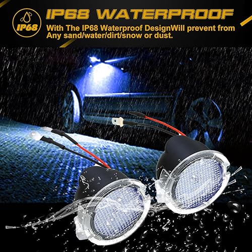 Miniatura 4 de x xotic tech Par de luces LED para debajo del espejo, repuesto de equipo original sin errores, compatible con Ford F150 Raptor Explorer o Lincoln o