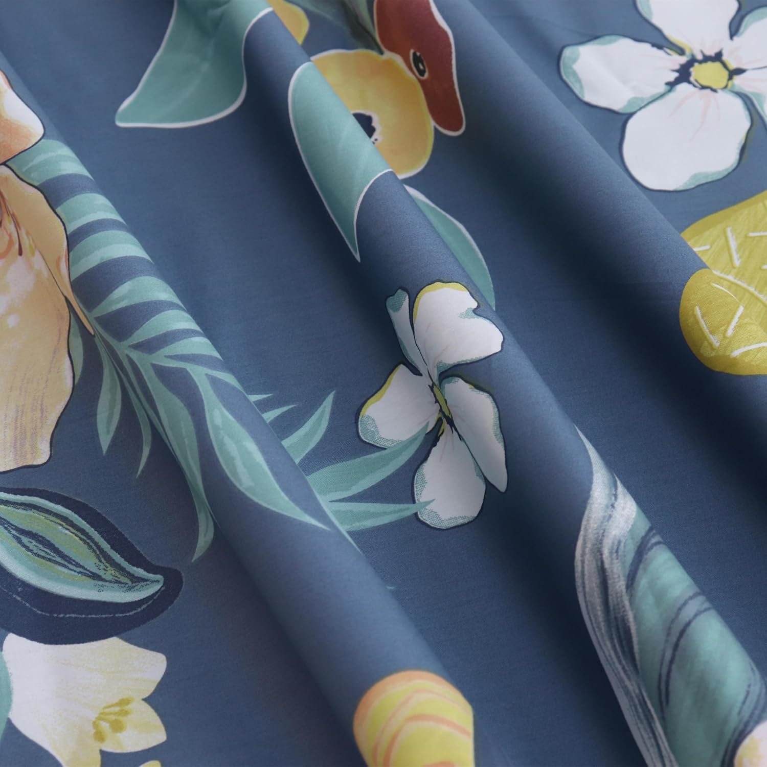 Luxury Soft Cooling Queen Size Flat Sheets Only Pattern Printed 100 Percent Cotton Bed Sheet Hotel Quality Top Sheets for Hot Sleepers