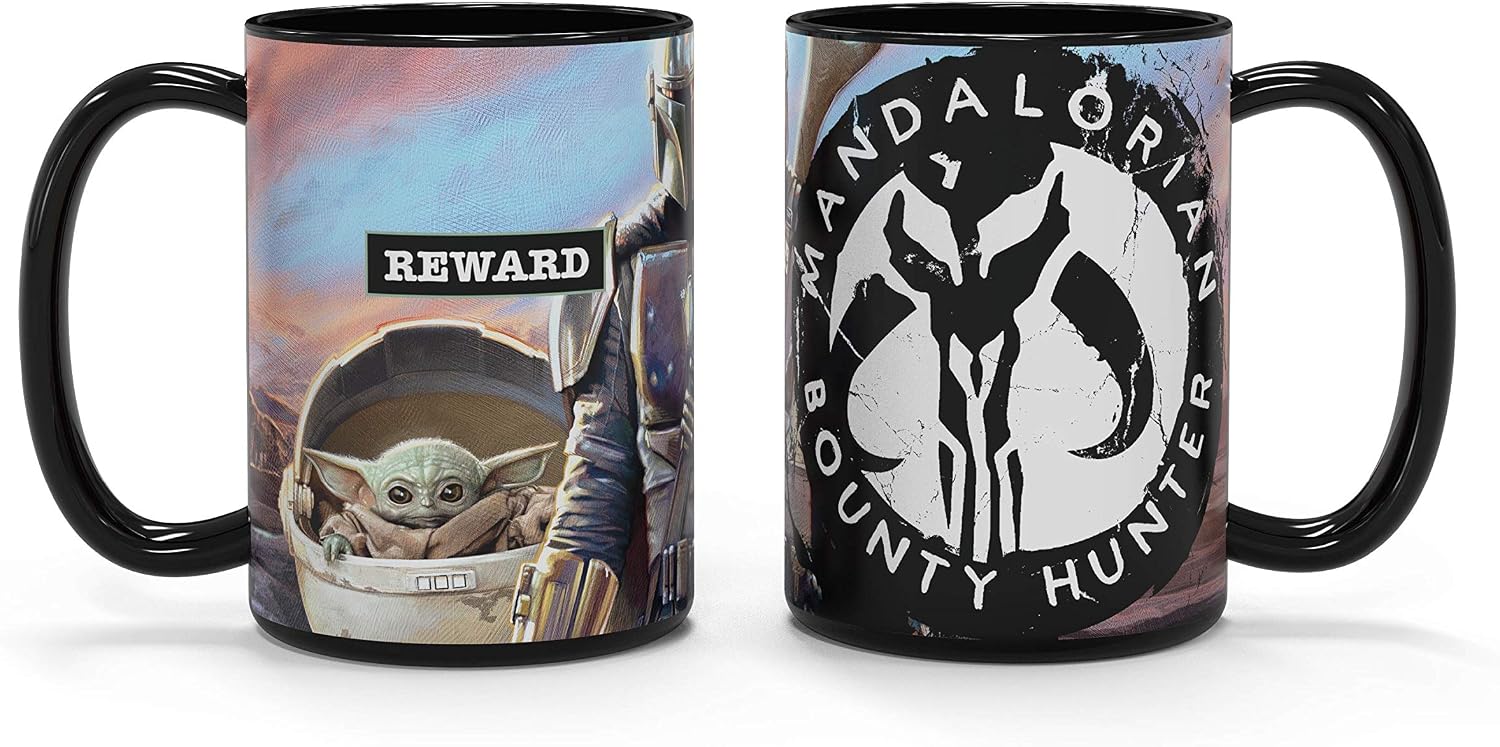 Zak Designs Star Wars The Mandalorian Baby Yoda The Child BPA Unique Color Changing Ceramic Coffee Mug Collectible Keepsake and Wonderful Tea Mug (15oz)