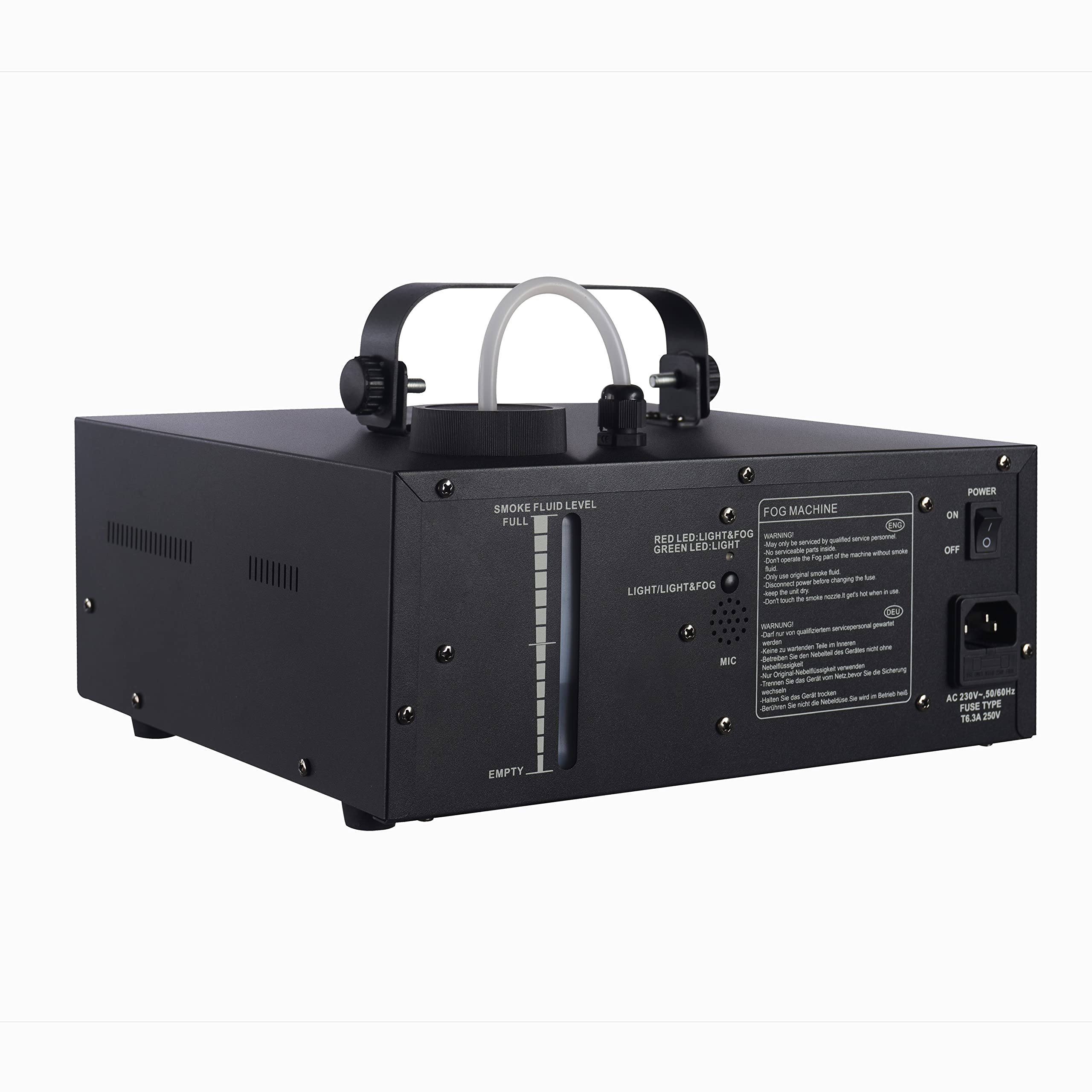 Lenco LFM-110 Dual Matrix RGB Partylicht - mit Nebelmaschine - integrierte Lichtshowprogramme - 1 Liter Fassungsvermögen für Nebelflüssigkeit - Nebel-Timer - schwarz