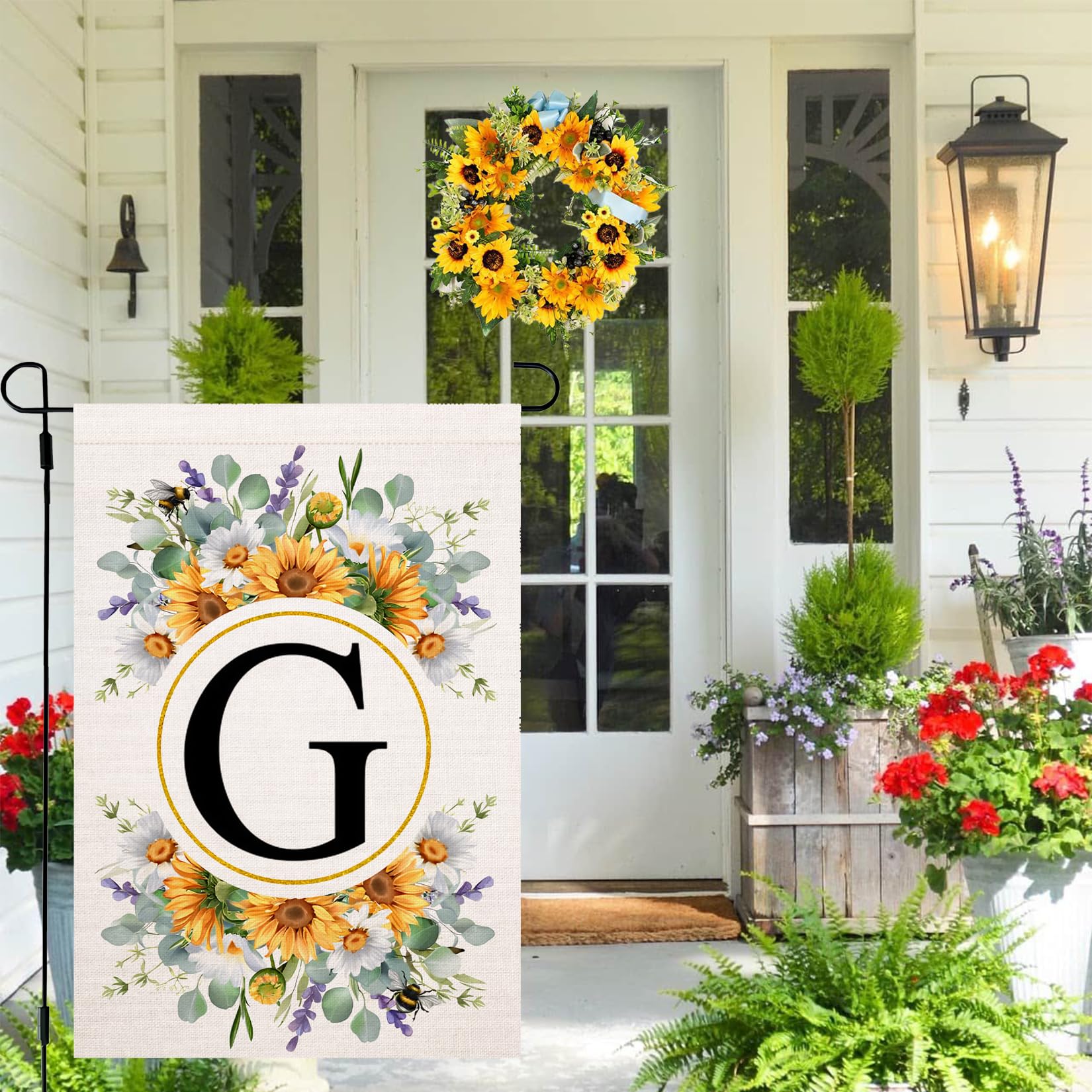 Snapklik.com : Monogram Letter Garden Flag Outside 12x18 Inch Double ...