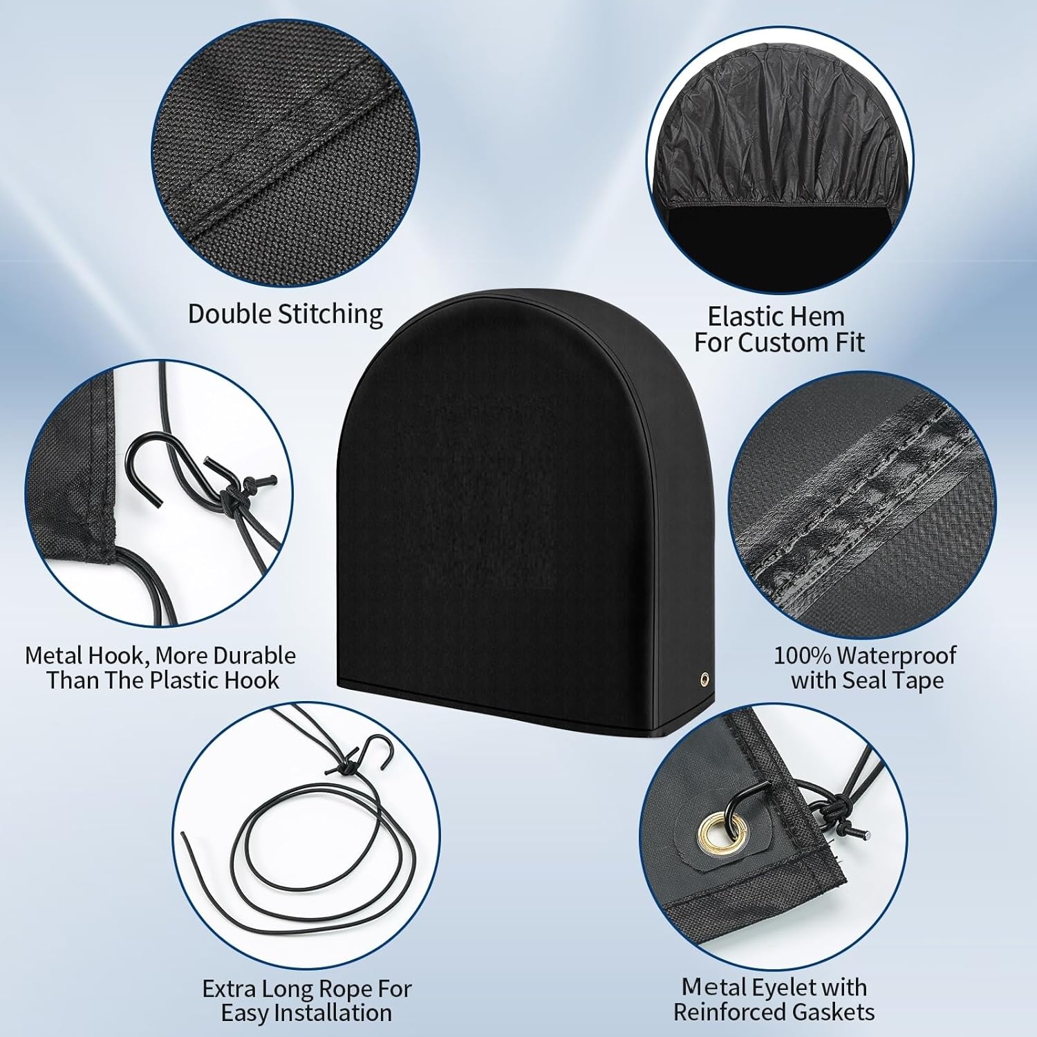 Tuszom Waterproof Anti-UV Tire Protectors 4 Pack - Tearproof 900D Solution-Dyed Tearproof Windproof Tire Covers for RV, Trailer,Camper,Truck,Cars,Jeeps,Vans,SUV (Universal Fits 23.5-25.75 inch)