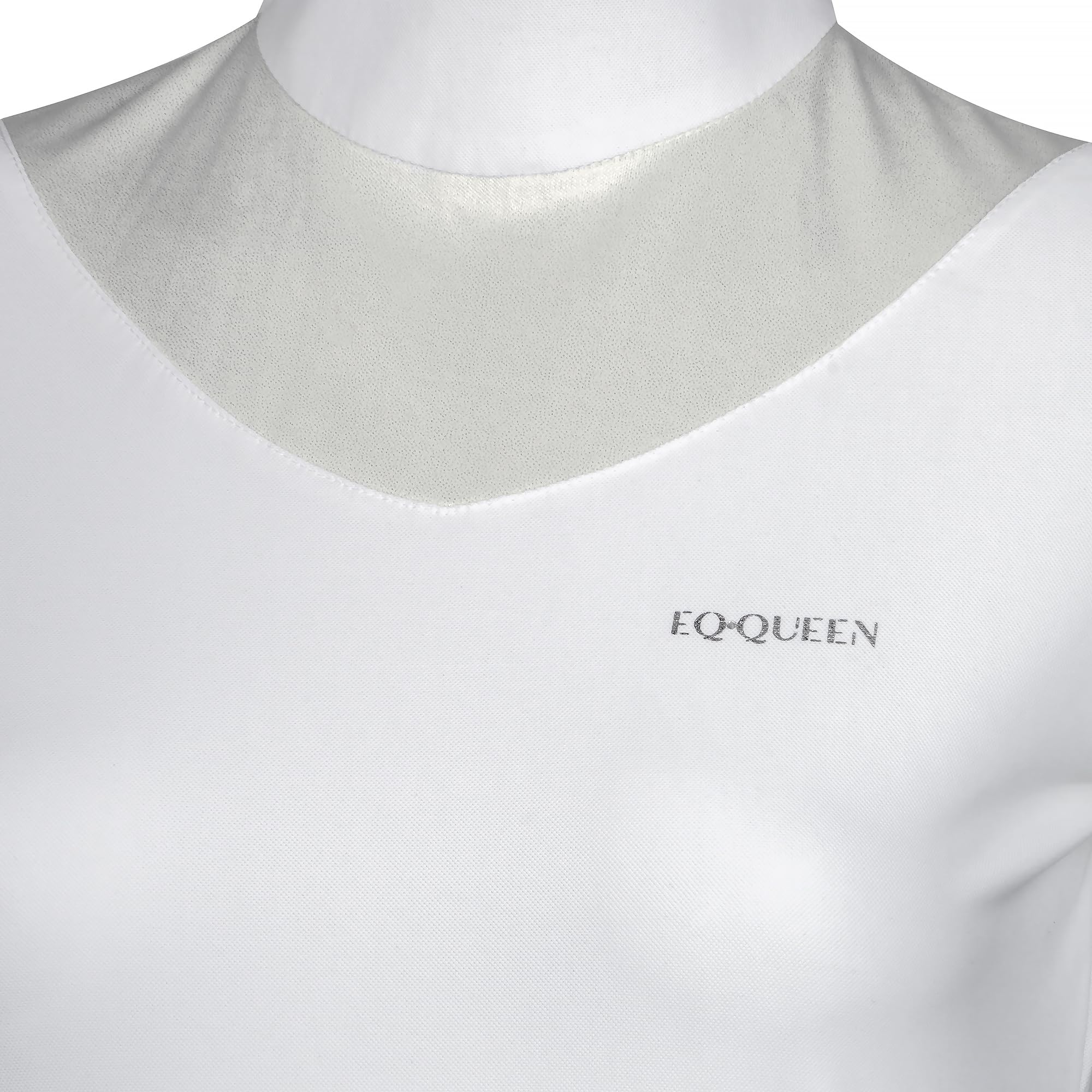 Turniershirt Damen Reitshirt – False Touch Baumwolle‑Elastan, Shimmer‑Dekolleté & Strass, zweite Haut - Amaya