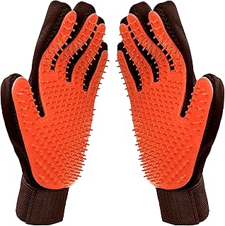 Raw Paws Soft-Tip Pet Grooming Gloves for Dogs & Cats - Cat Deshedding Glove - Cat Gloves for Grooming - Horse Grooming Gloves - Dog Deshedding Glove - Cat Grooming Glove, Dog Brush Glove for Shedding