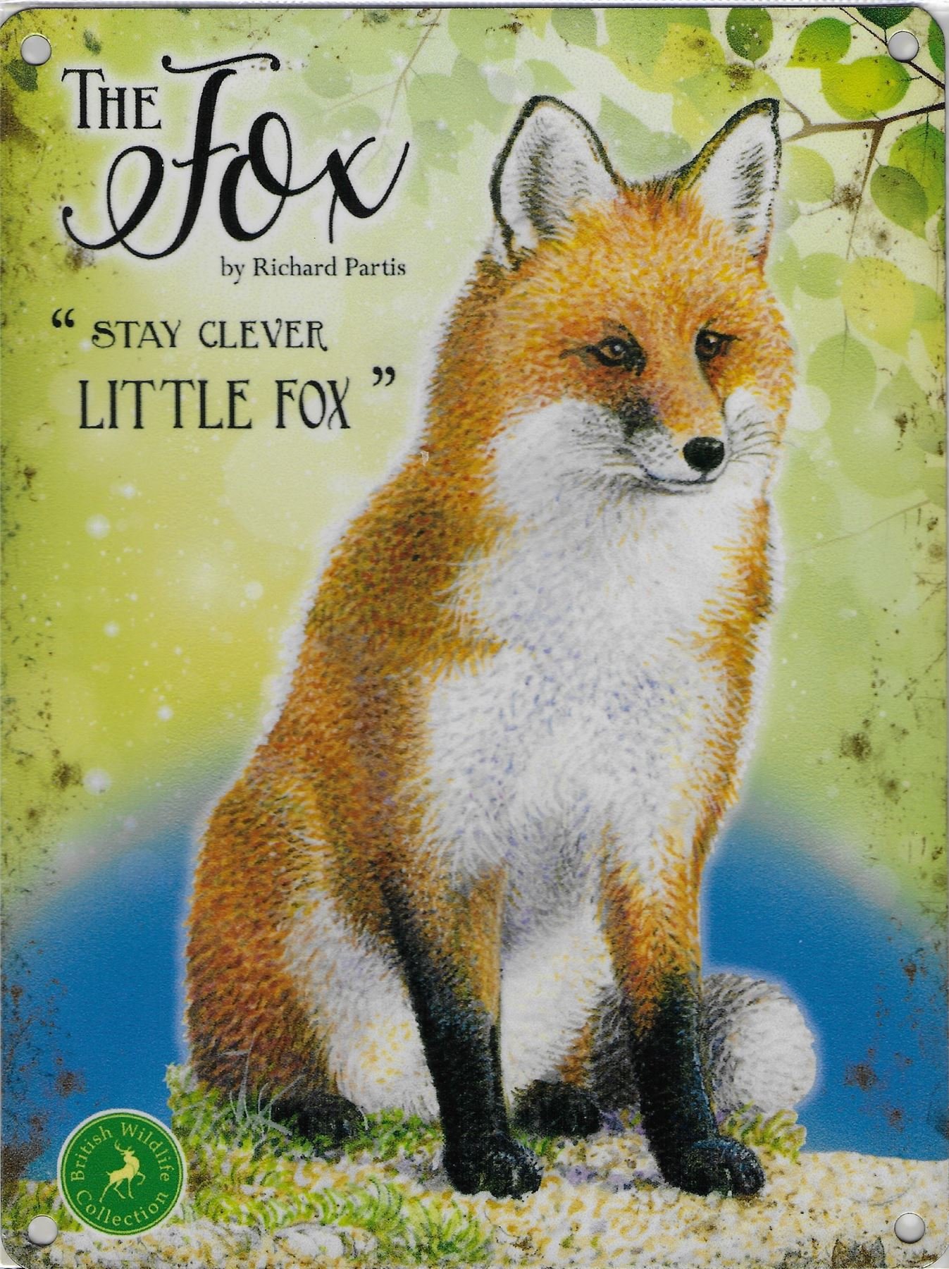 The Original Metal Sign New 15X20cm Fox"Stay Clever, Little Fox" Small Metal Picture Wall Sign