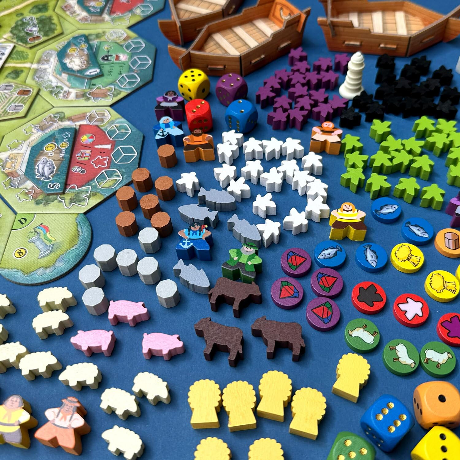 HUCH! Keyside, Kennerspiel, Würfelmanipulation und Arbeiterstrategien, Strategiespiel mit spannenden Szenarien, Für 1–4 Spieler ab 14 Jahren