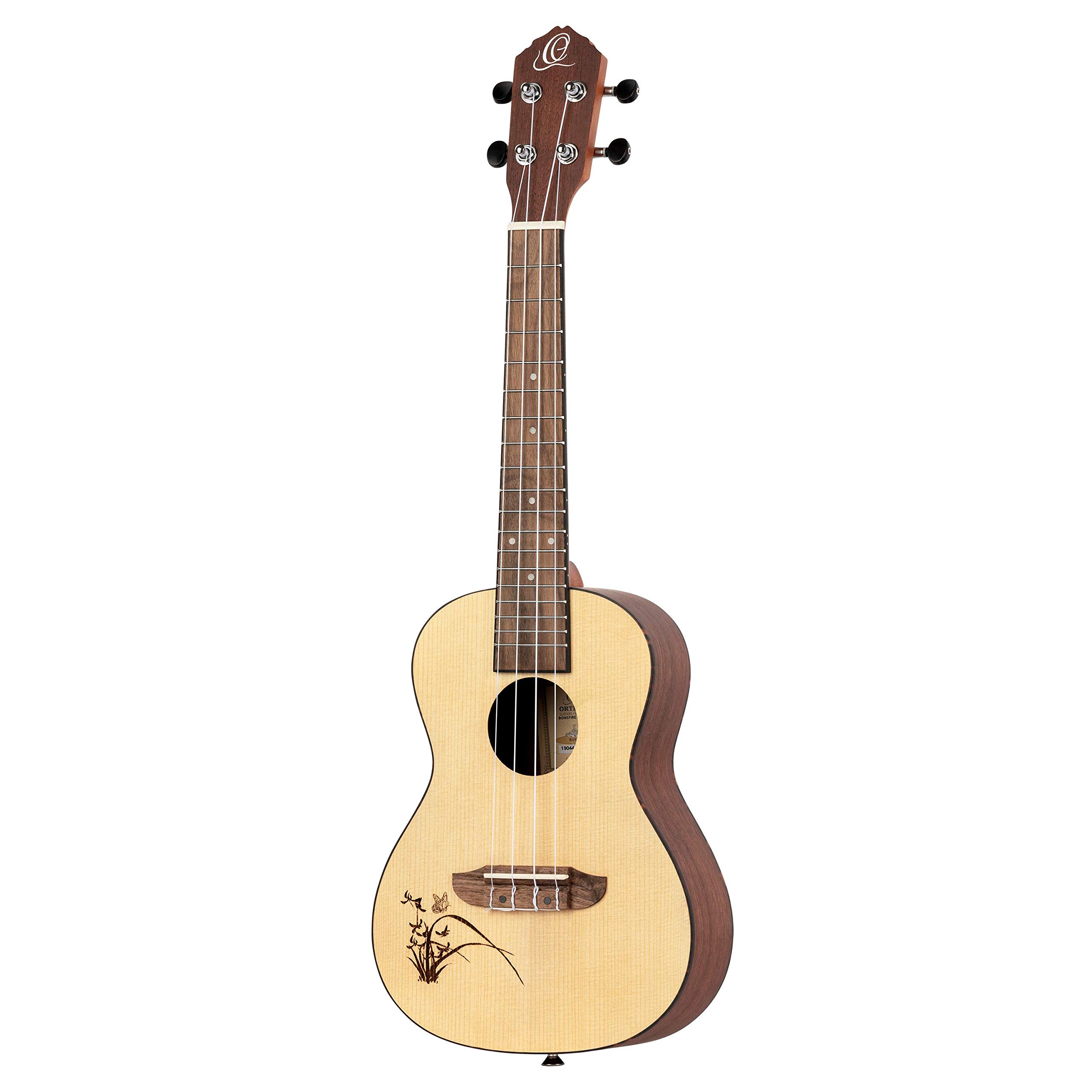 Ortega Guitars Ukulélé Concert Gaucher – Acoustique – Série Bonfire – Épicéa / Sapele, Naturel (RU5L)