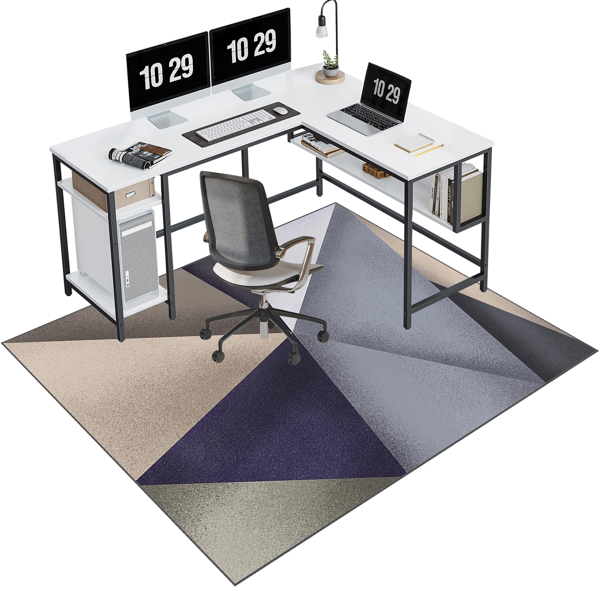 EYKWKB 120 x 160 cm Office Chair Mat for Carpeted and Hard Floor Gaming Chair Mat Multi-Purpose Carpet Protector Chair Mats Anti-Slip Low Pile Carpet Mats for Home Office Floor Protectors for Chairs