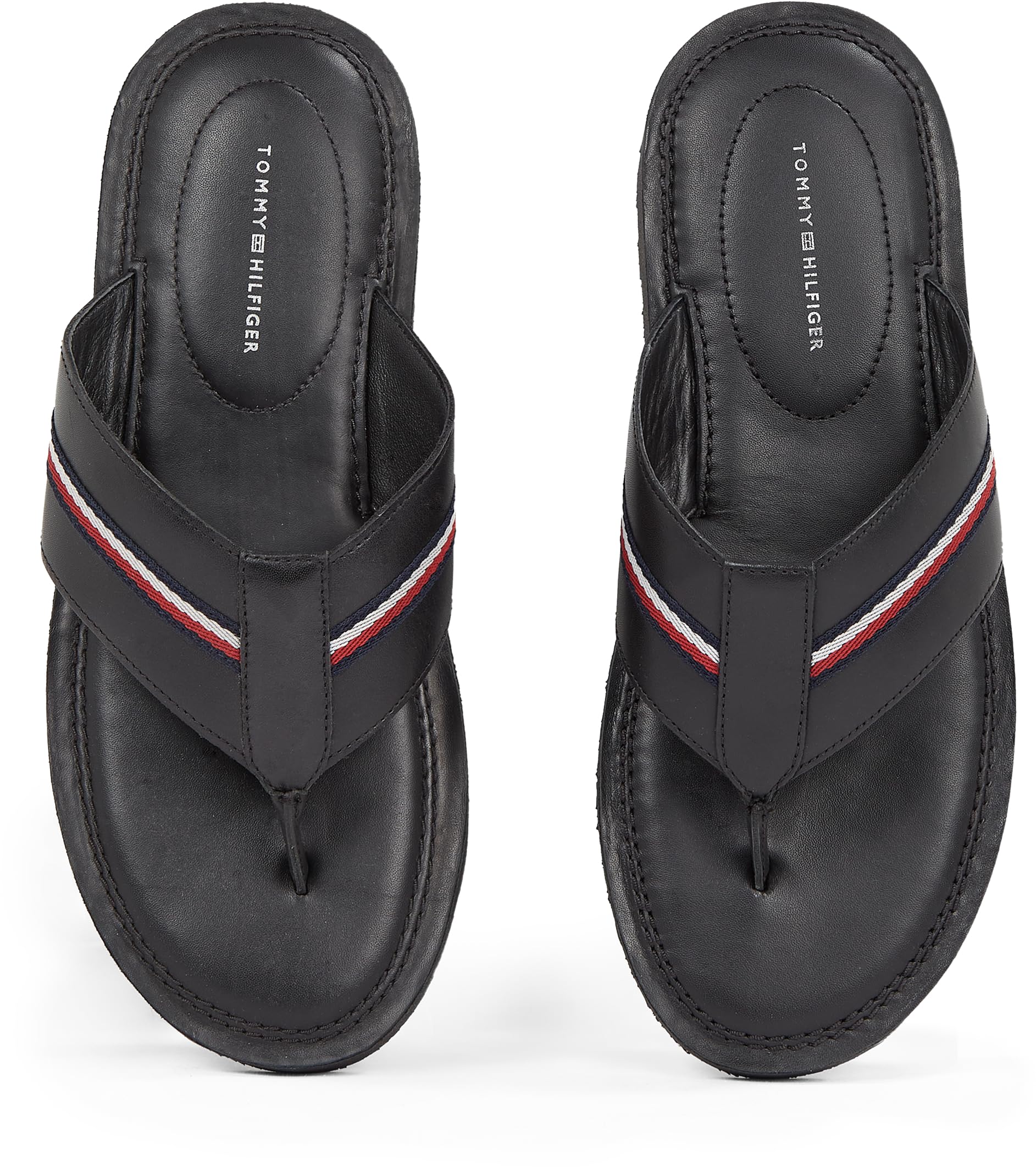 Tommy Hilfiger Herren Flip Flops Core Toe Post aus Leder