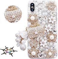 Vista 6 de STENES Bling Funda compatible con iPhone 11, elegante, diseño de cristal con lazo hecho a mano en 3D, funda protectora compatible con iPhone 11