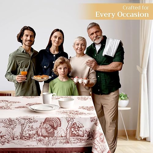 Miniatura 5 de Maison d' Hermine Mantel 100% algodón para mesas rectangulares de cocina, comedor, fiestas, bodas, Acción de GraciasNavidad (70 x 108 pulgadas),