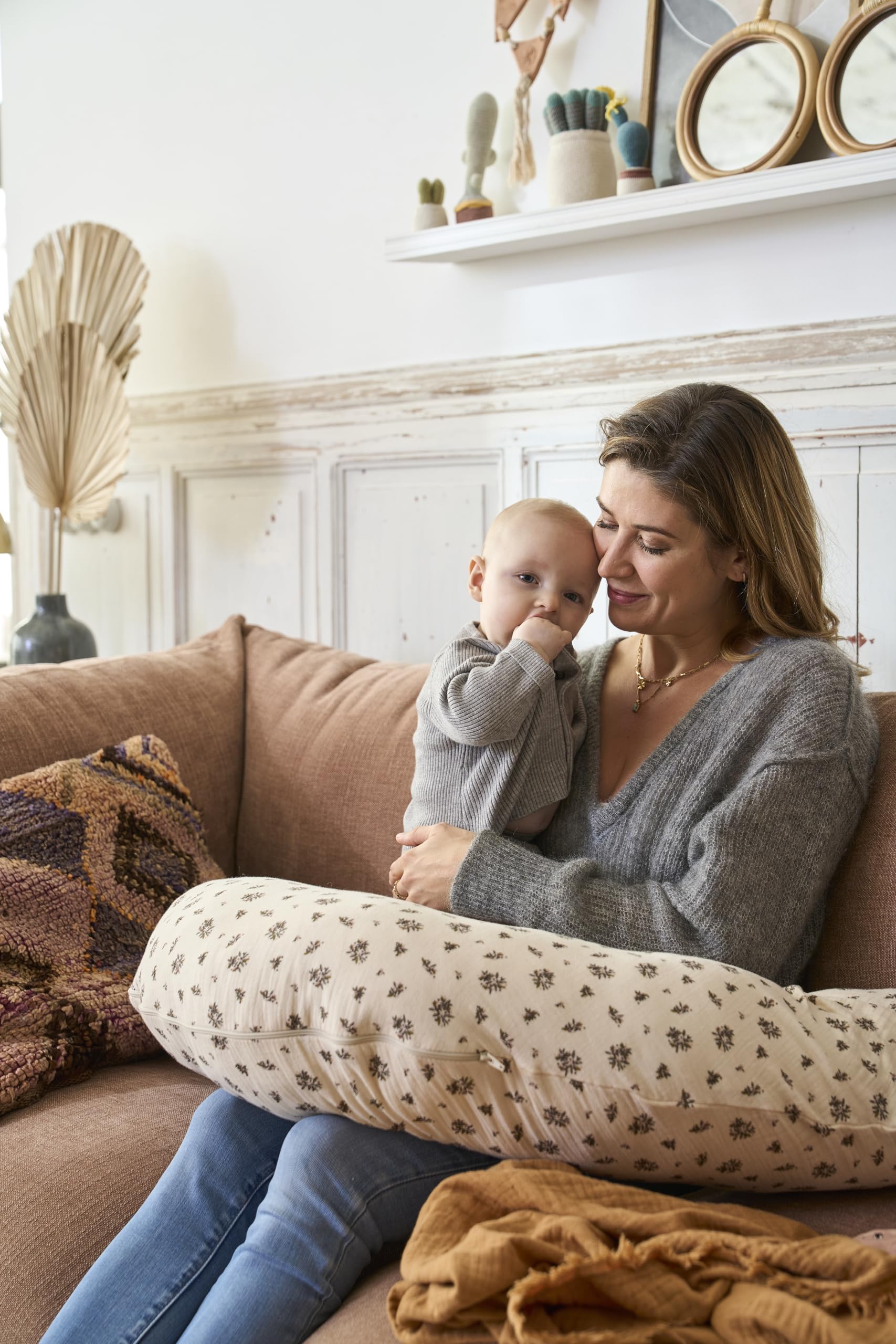 VERTBAUDET Housse pour coussin d'allaitement imprimé fleuri TU