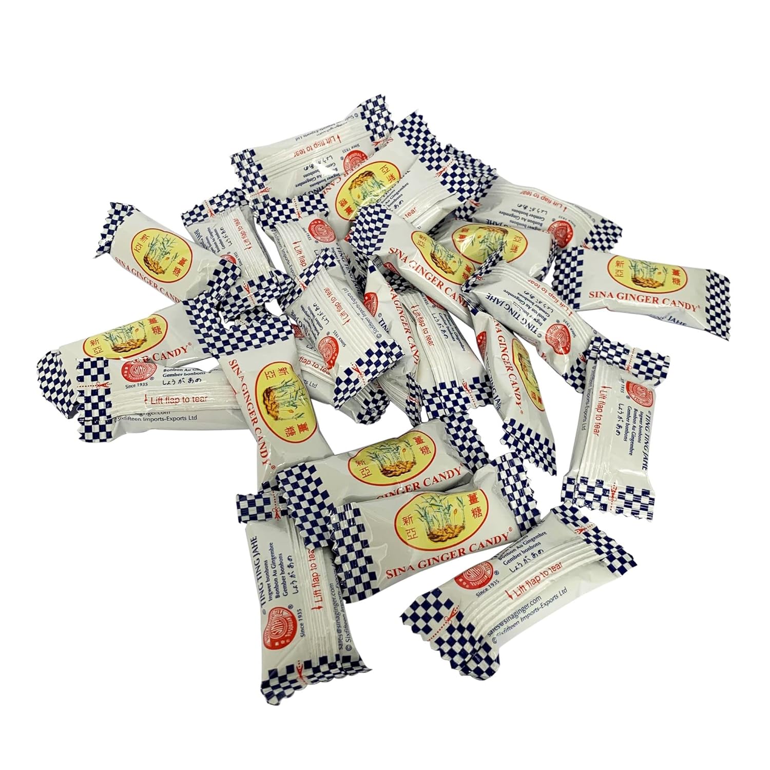 Ting Ting Jahe Sina Ginger Candy 4.4oz (4.4oz, 8pack)