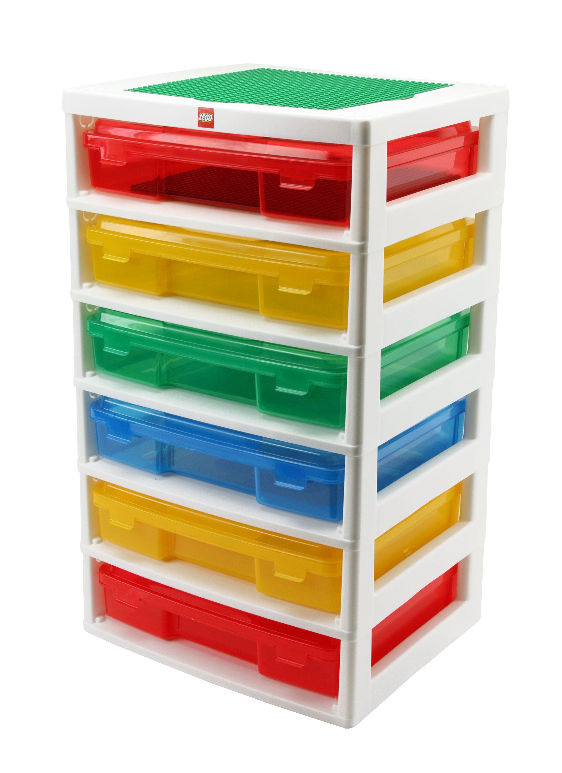 IRIS USA LEGO 6-Case Workstation and Storage Unit with 2 Base Plates mc01