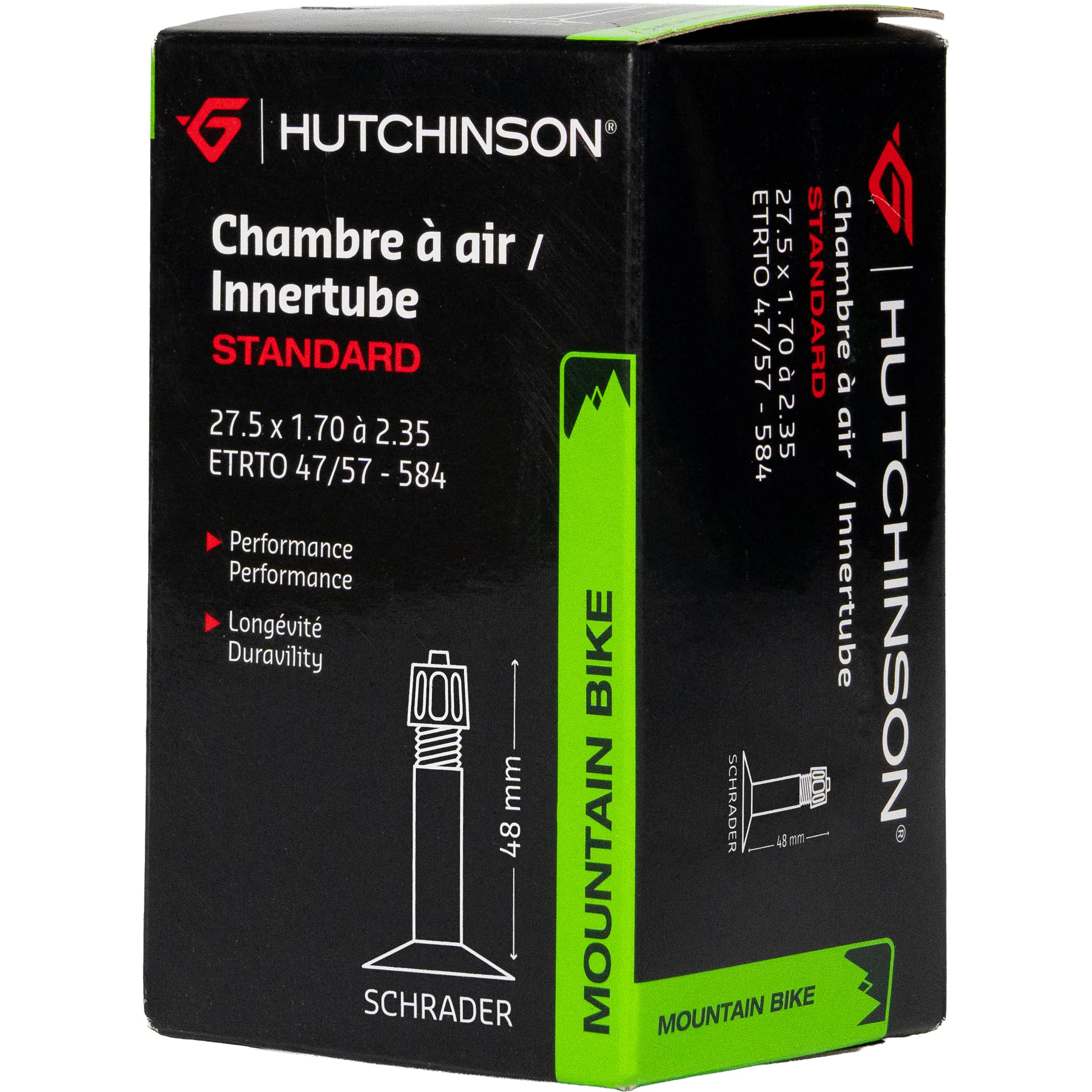 Hutchinson Standard MTB Inner Tube โ Schrader Valve (48mm) โ 27.5 x 1.70/2.35