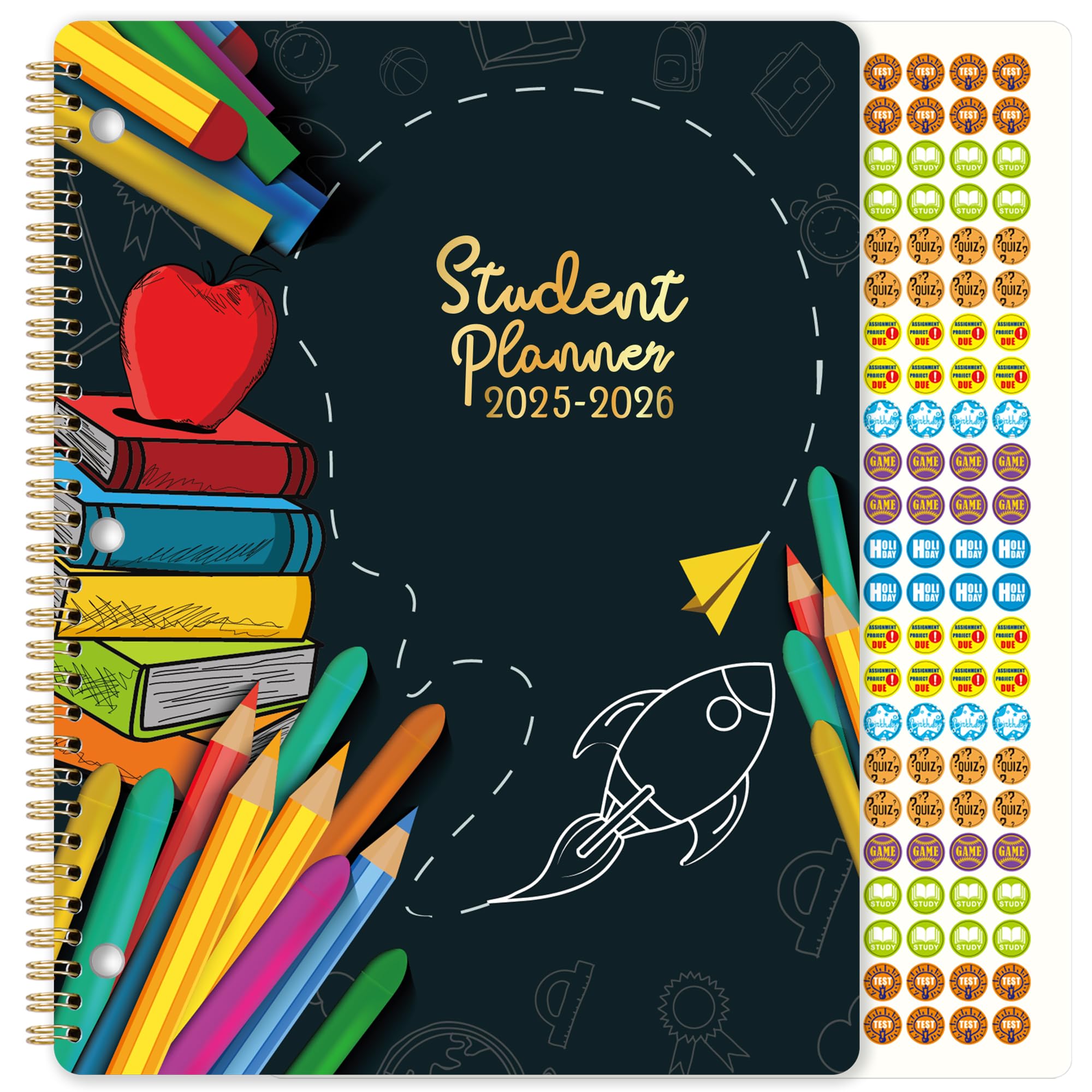 Student Planner 2025-2026 - Academic Year Weekly & Monthly School Planner, 11'' x 9'', Student Calendar with Stickers, Monthly Tabs, Strong Twin-Wire Binding, Perfect Organizer