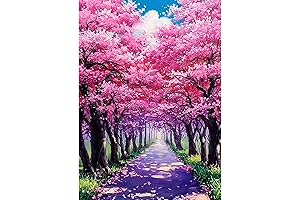 MEIYUDA 5D Cherry Blossom Trees Diamond Painting Kits for Adults