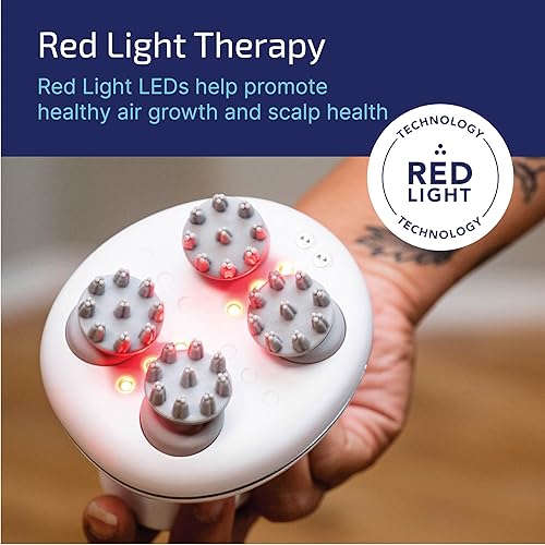 Miniatura 5 de Bosley Champú inalámbrico impermeable y masajeador de cuero cabelludo  Masajeador eléctrico de cabeza de luz roja con masajeador portátil de mano