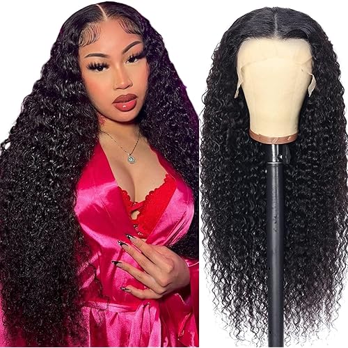 13x6 Lace Front Wigs Human Hair Pre Plucked Deep Wave Wigs for Black Women Human Hair HD Lace Front Wigs Human Hair 24 Inch Curly Human hair wigs with Baby Hair