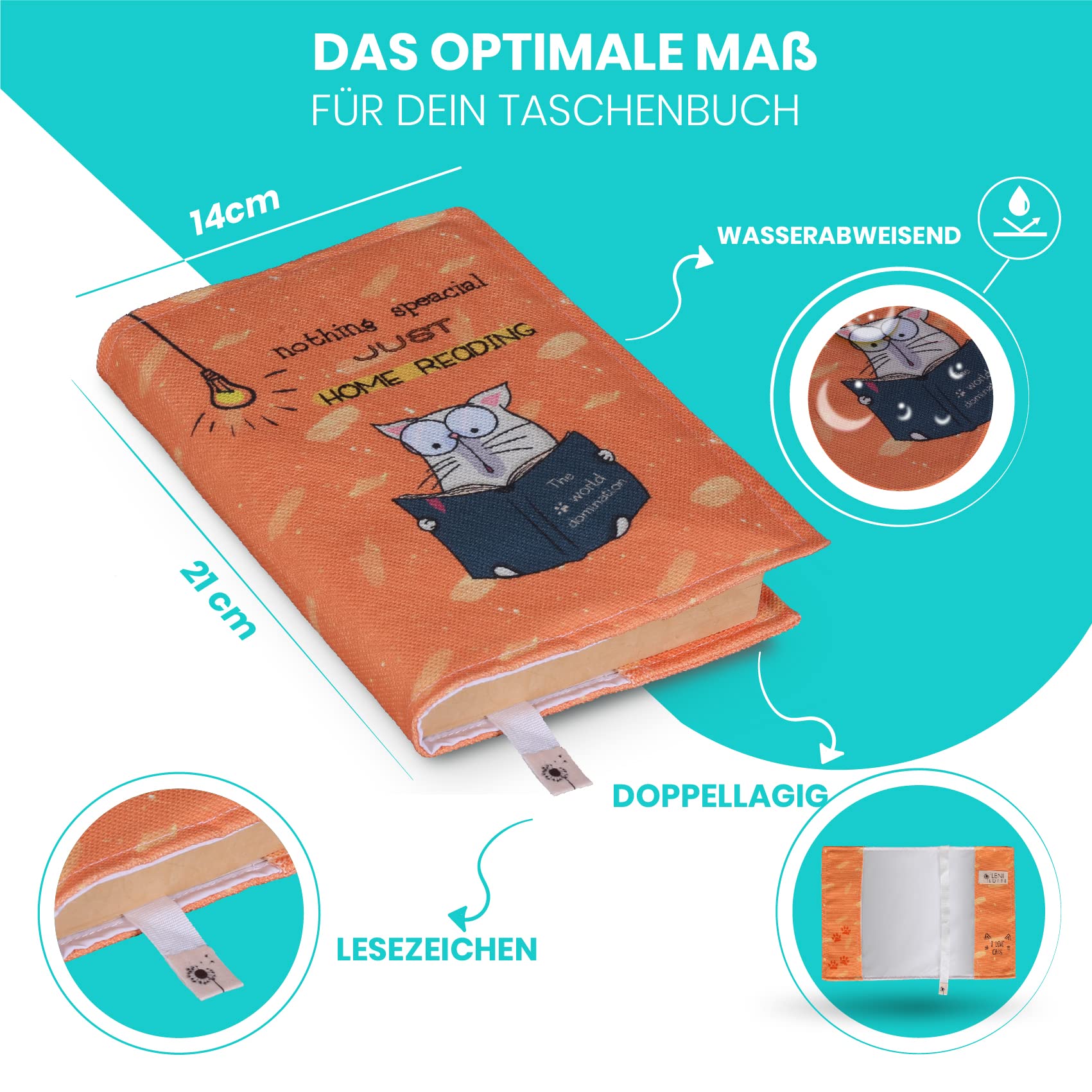 BLBMH Buchumschläge Für Taschenbücher – Maßgeschneidert, Handgefertigt & Mit Lesezeichen Für Perfekten Lesekomfort