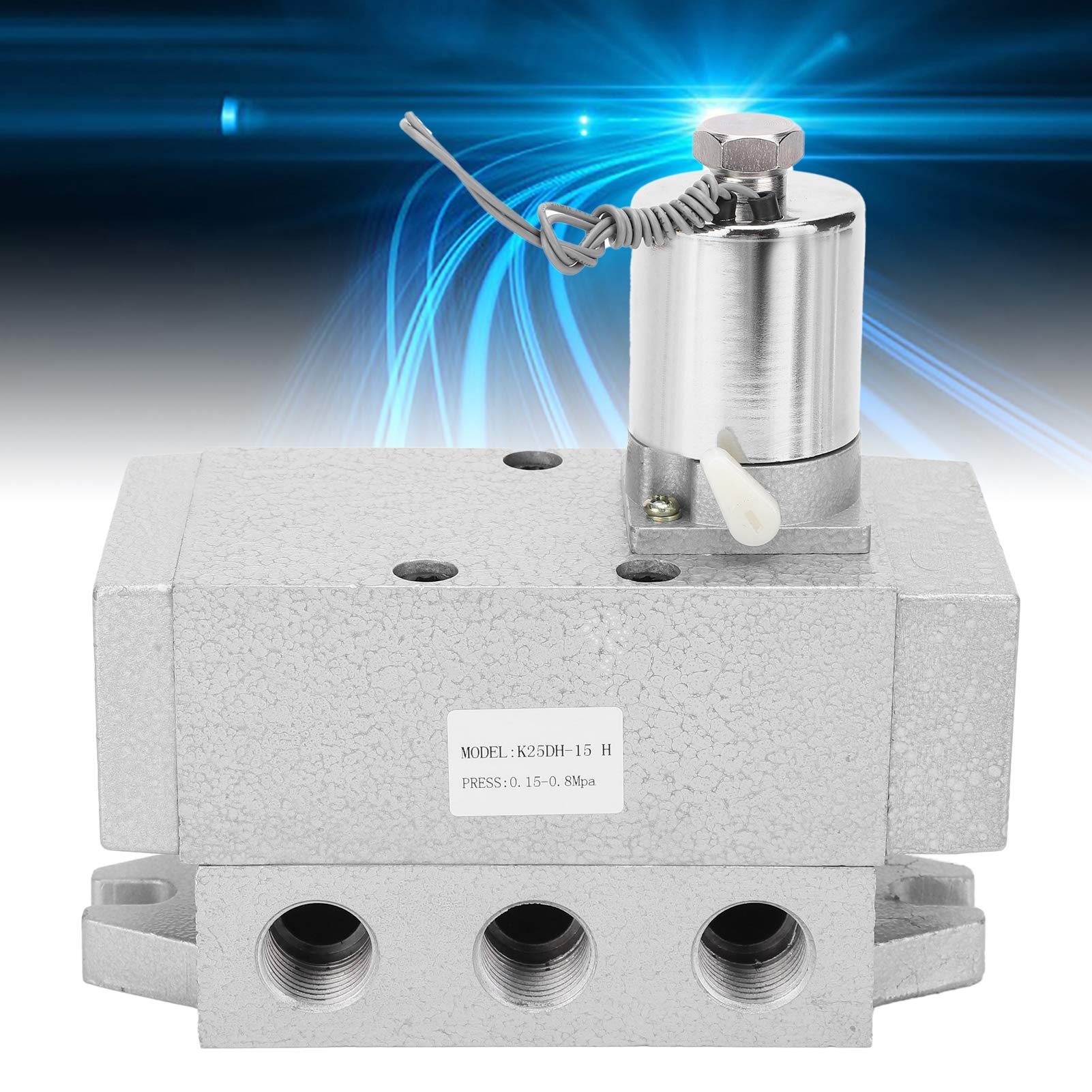 Válvula solenoide K25DH 15 H, válvula solenoide neumática de 2 posiciones y 5 vías, equipo de control eléctrico único con t Struc, para automatización industrial (DC12V)