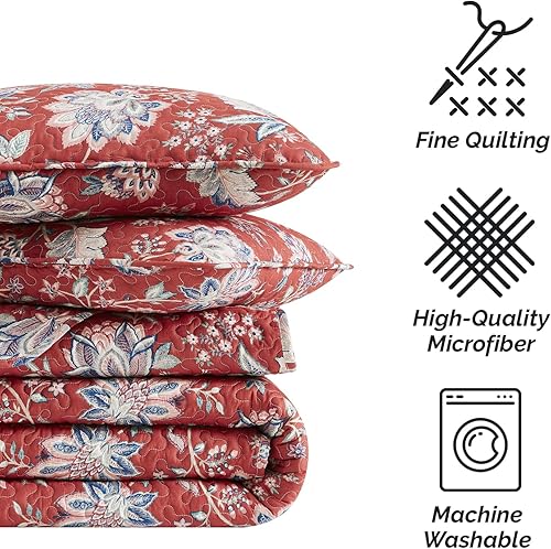 Miniatura 5 de Southshore Fine Living, Inc. Jacobean Willow - Juego de ropa de cama tamaño Queen de gran tamaño, ligero, suave colcha de 3 piezas con dos fundas a