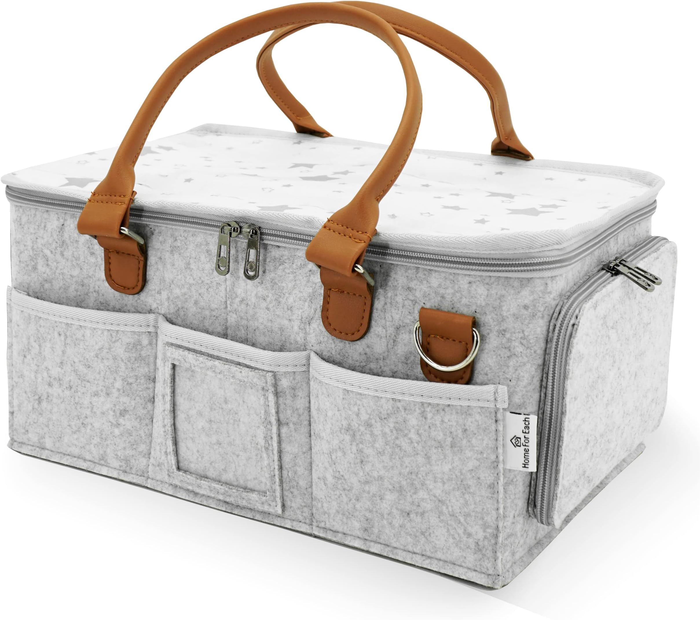 Portable Diaper Caddy Storage Bag with Roll Lid and Removable Dividers, Caddy Organizer for Nursery, Changing Table, Car and More, Travel-Friendly Baby Caddy for Infant Essentials