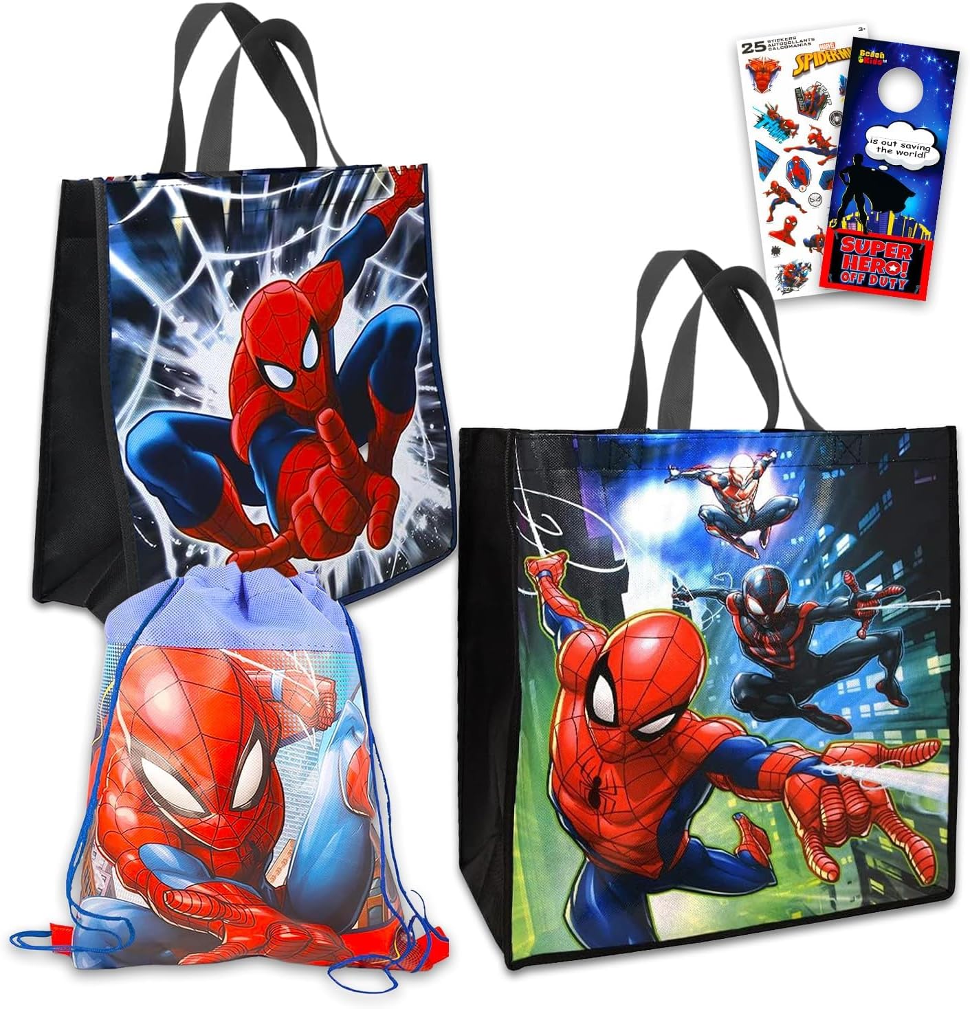 Amazon.com: Marvel Spider-man Tote Bag Bundle - Spiderman Tote Bag Set ...
