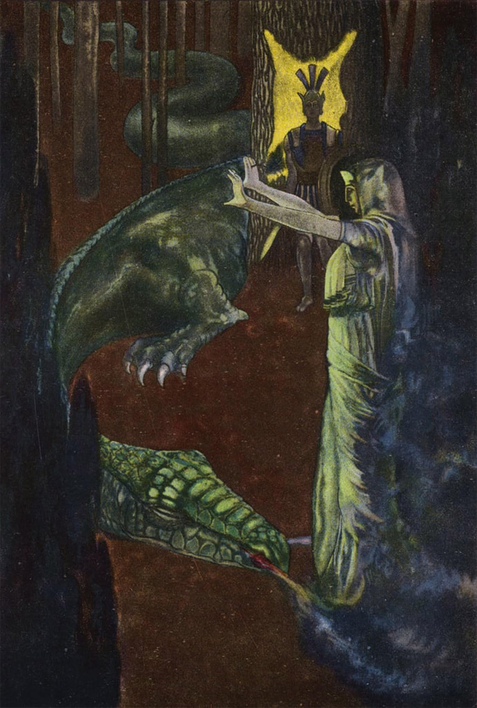 ARTXLXXBN Famous Prints Artwork Pictures Poster Painting Art Jason Watching Medea Put the Dragon Guarding the Golden Fleece to Sleep by Artus Scheiner Artwork Landscape Pictures for Home Decor 60x90cm