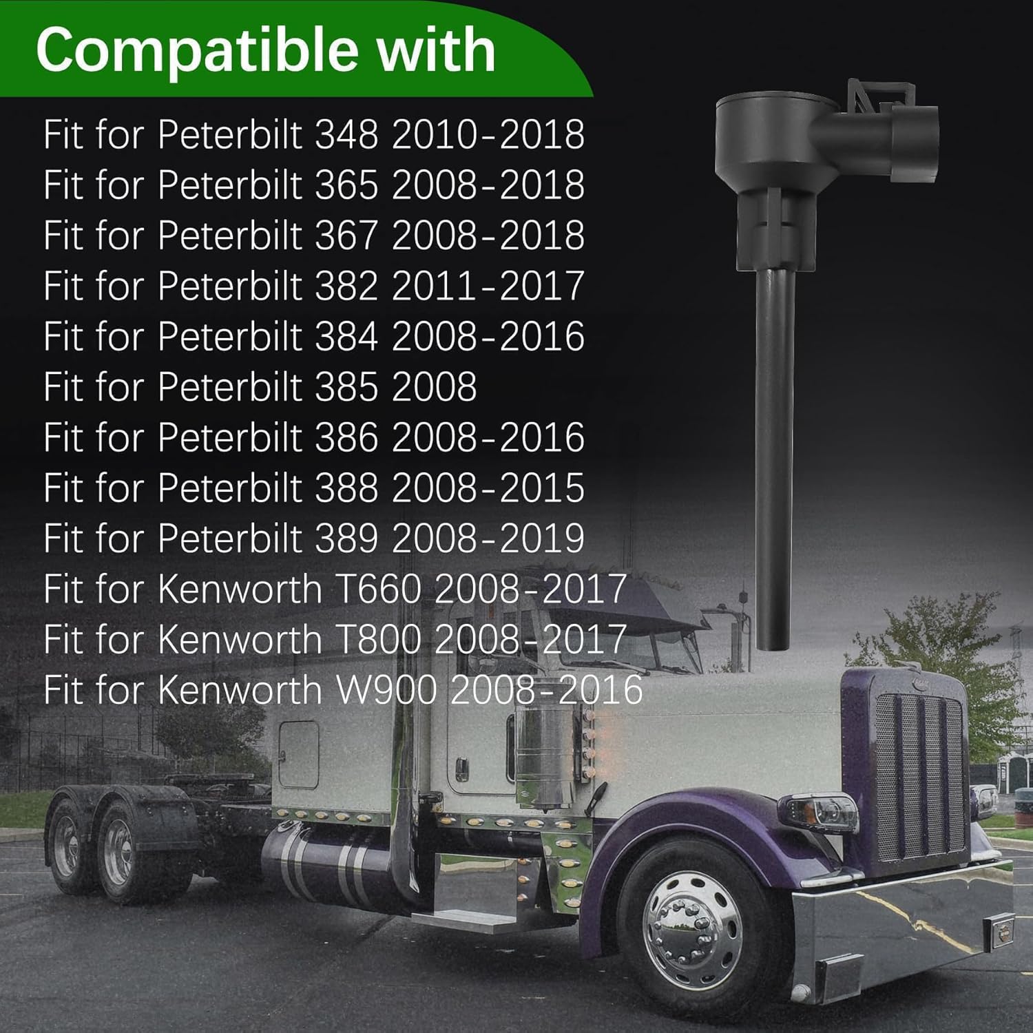N9267001 904-7631 Coolant Level Sensor Fit for 2008-2019 Peterbilt 382 348 365 367 384 385 386 388 389 for Kenworth T660 T800 W900 Replace RP31640002 9047631 kz359001