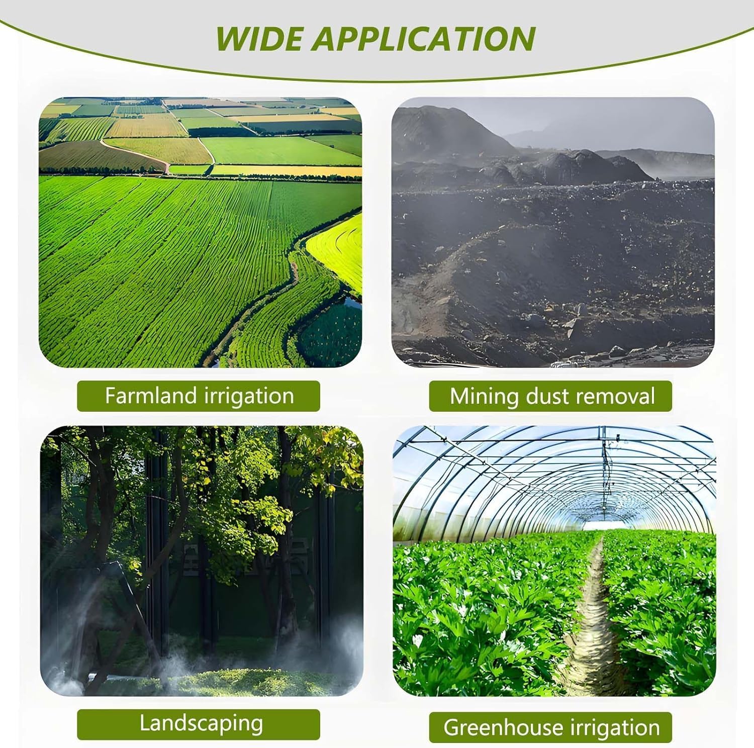 Irrigatore Agricolo da 2", Pistola A Spruzzo per Irrigazione con 5 Ugelli, Getto Dacqua Regolabile A 360° per Grandi Superfici, Irrigatore A Impatto per Cortile, Prato, Giardino
